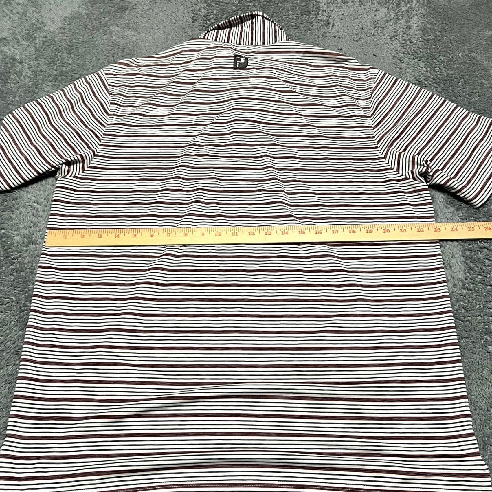 Footjoy Footjoy Polo Shirt Mens Large Performance Striped Golf Red Gray Mens L Red Striped Golf Polo T-Shirt Size US L / EU 52-54 / 3 - 4 Thumbnail