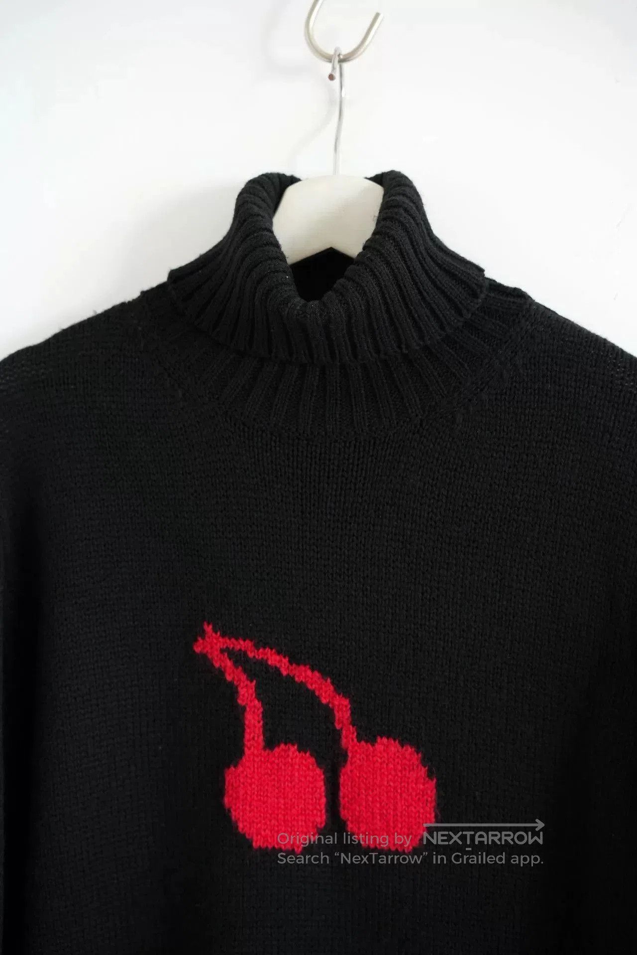 Yohji Yamamoto black cherry skeleton turtleneck sweater. Size US M / EU 48-50 / 2 - 4 Thumbnail