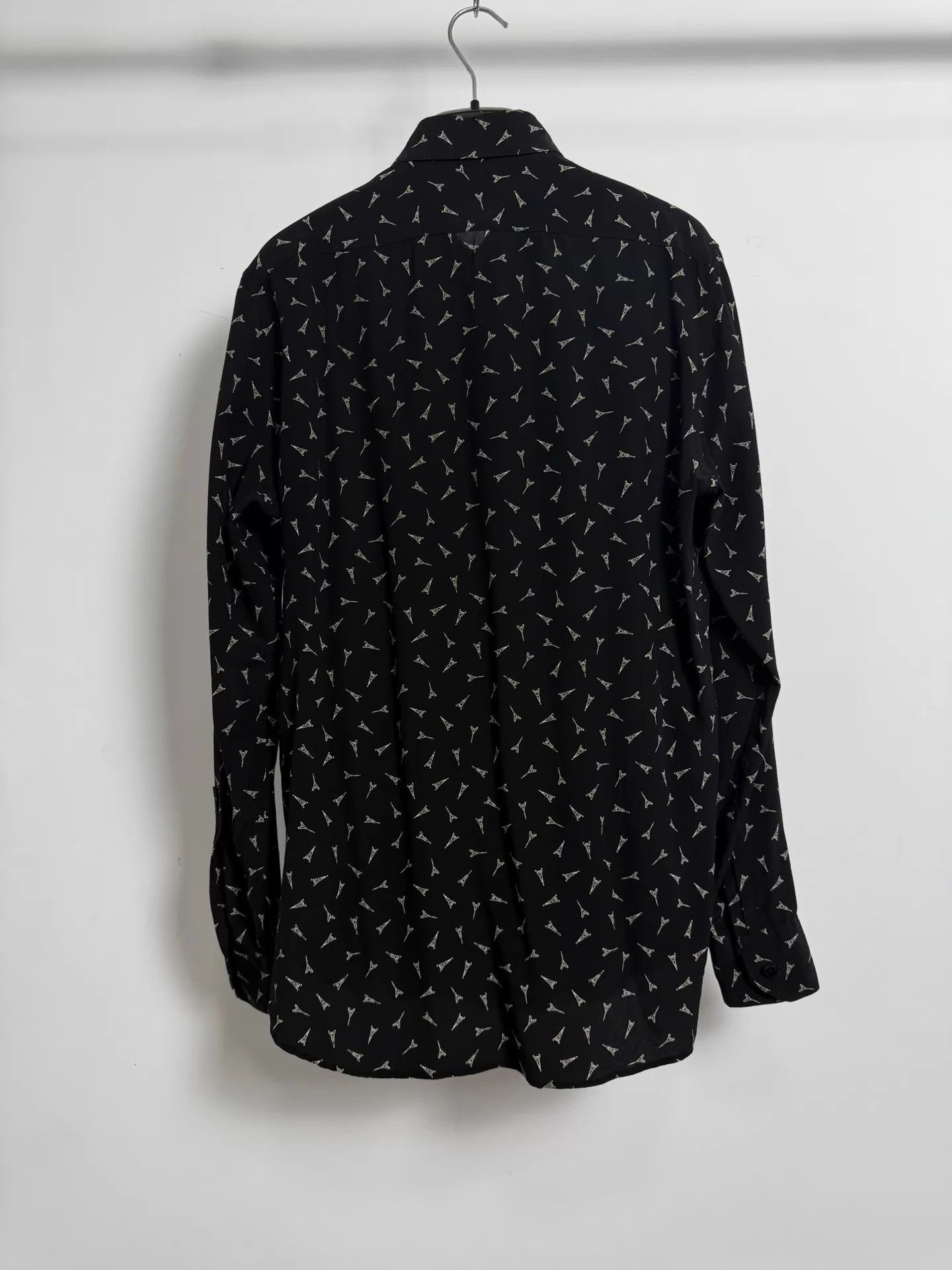 Saint Laurent Paris Saint Laurent SLP 19fw Silk Shirt 38 S Black Eiffel Tower Size US S / EU 44-46 / 1 - 2 Thumbnail
