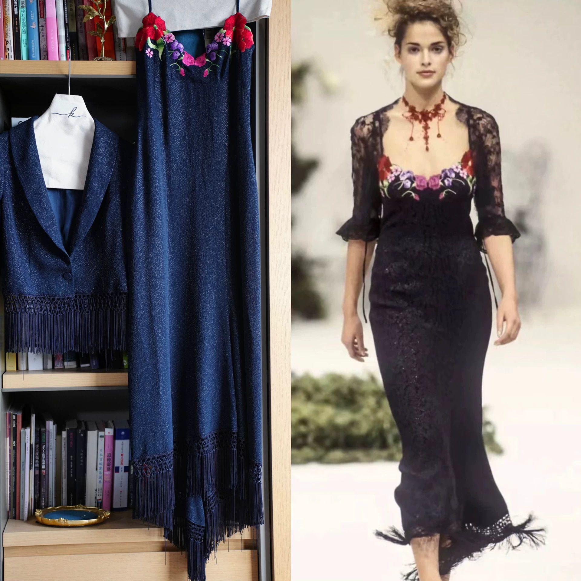 Other Lolita Lempicka 1999 Runway Tassel Floral Embroidered Set Size M / US 6-8 / IT 42-44 - 2 Thumbnail