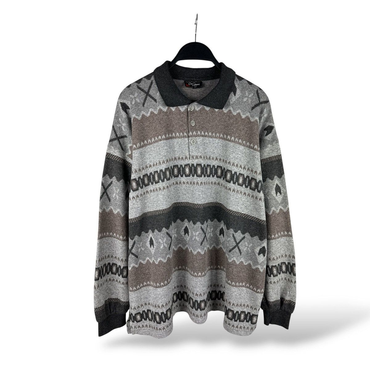 Carlo Colucci Vintage Carlo Colucci Abstract Geometric Polo Long Sleeve Size US XL / EU 56 / 4 - 1 Thumbnail