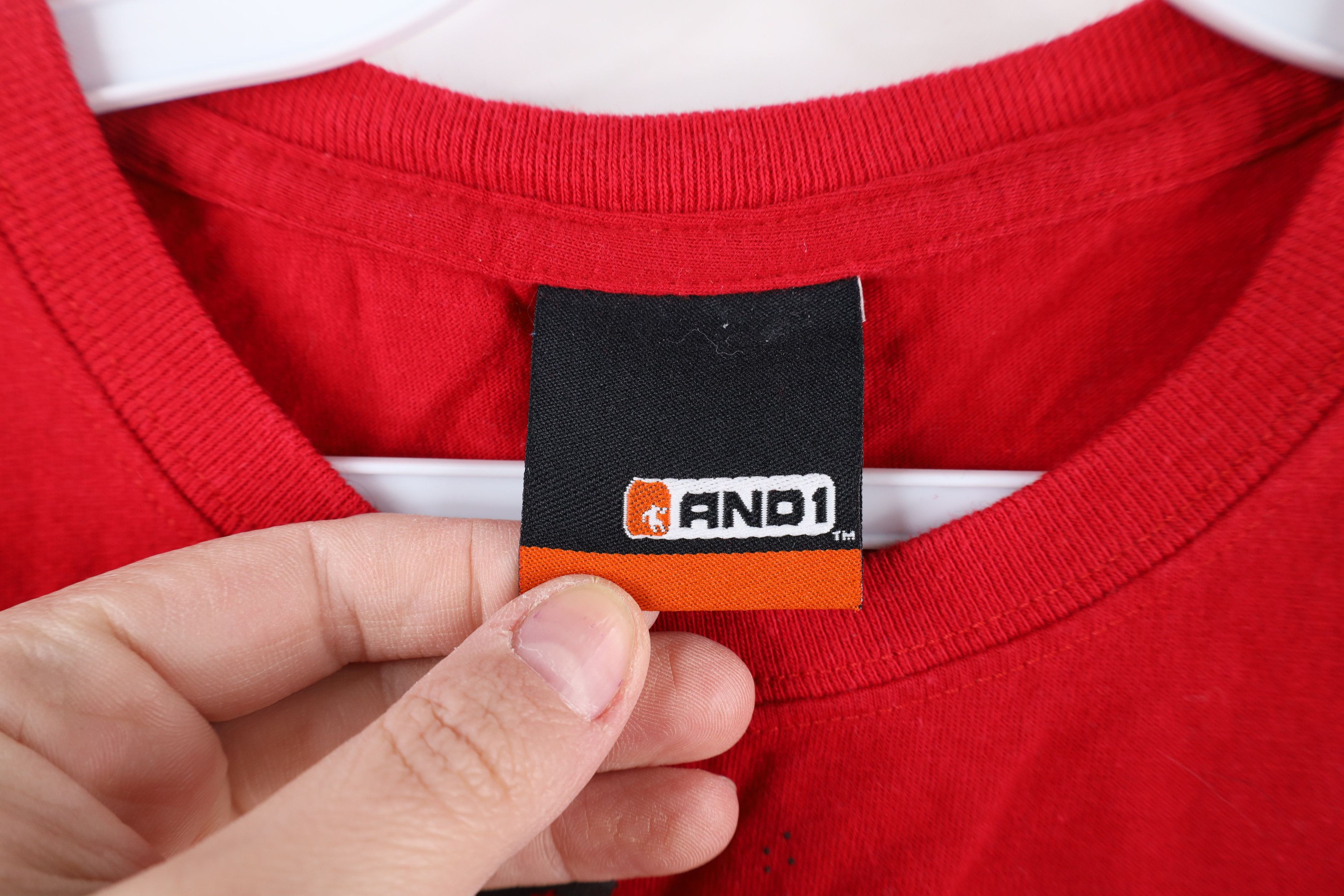 Vintage Vintage 90s AND1 Basketball Out Long Sleeve T-Shirt Red Size US M / EU 48-50 / 2 - 6 Thumbnail