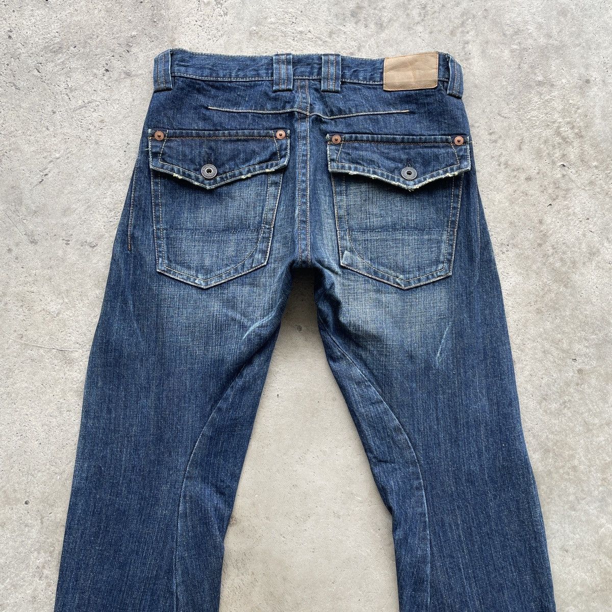 Japanese Brand × Jean Vintage Green Wood Japan Distressed Faded Jeans Denim Pants Size US 31 - 11 Thumbnail