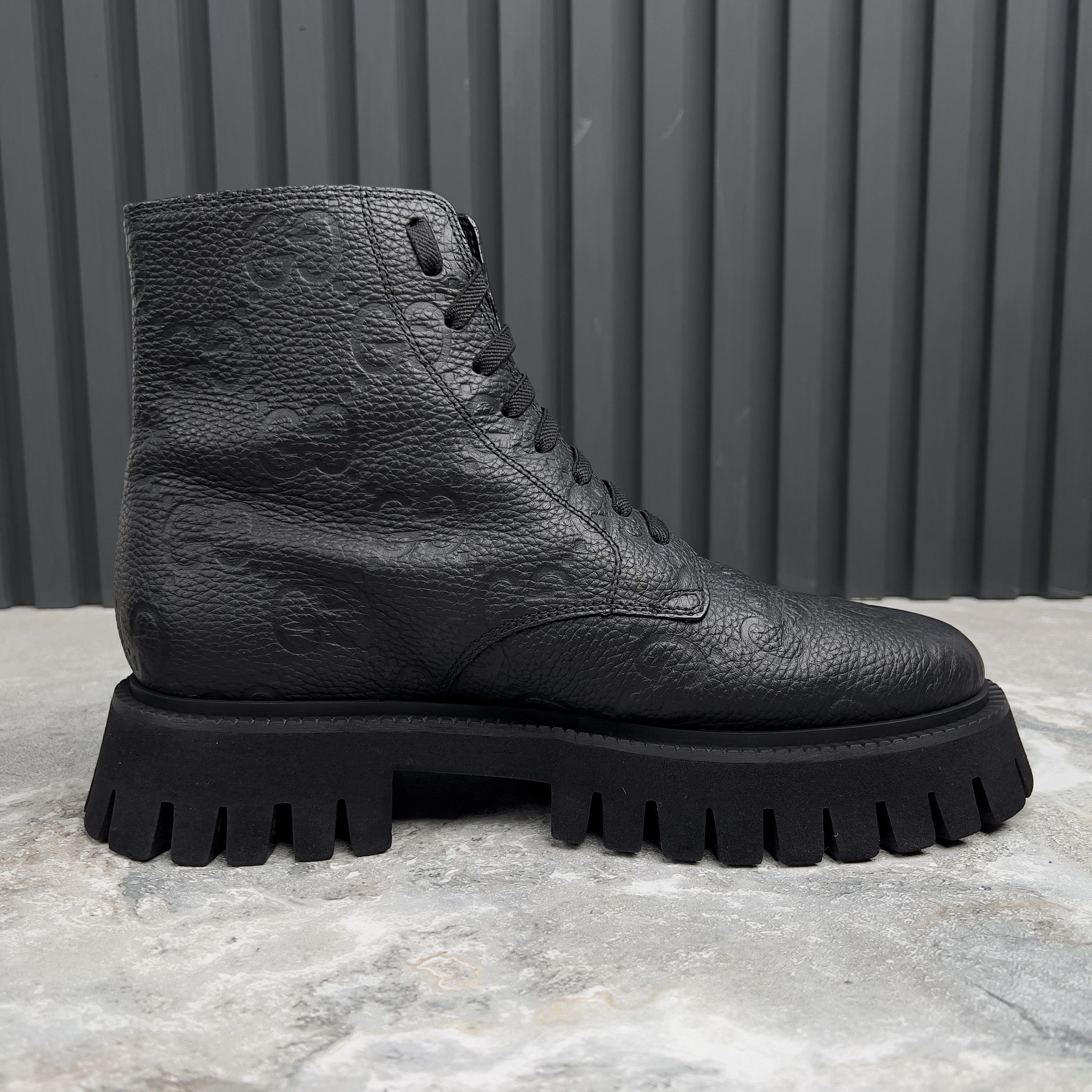 Gucci Gucci Combat Boots Interlocking G Monogram Side Zip Lug Sole Size US 7.5 / EU 40-41 - 7 Thumbnail