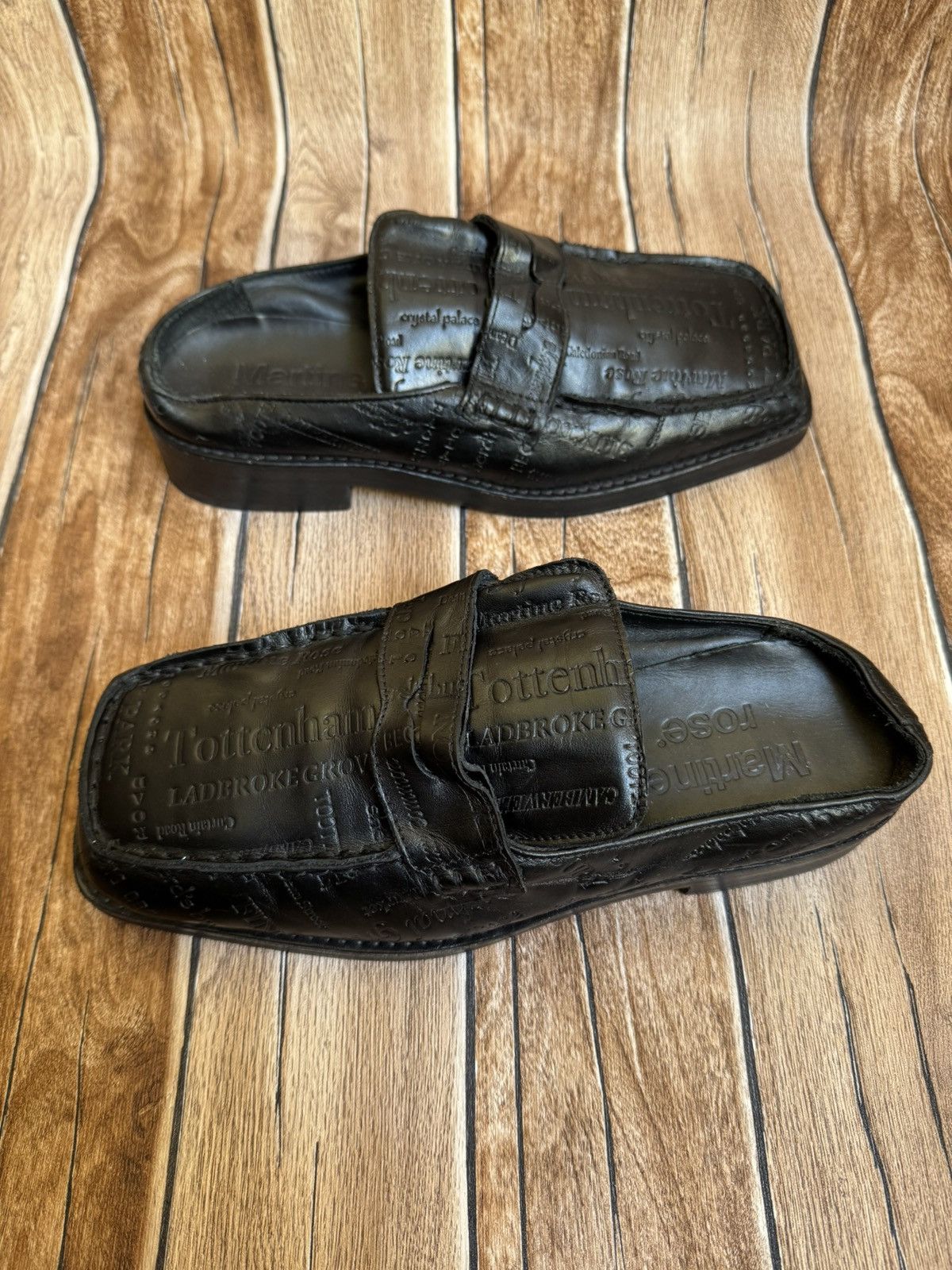 Martine Rose text embossed square toe mules Size US 8.5 / IT 38.5 - 4 Thumbnail