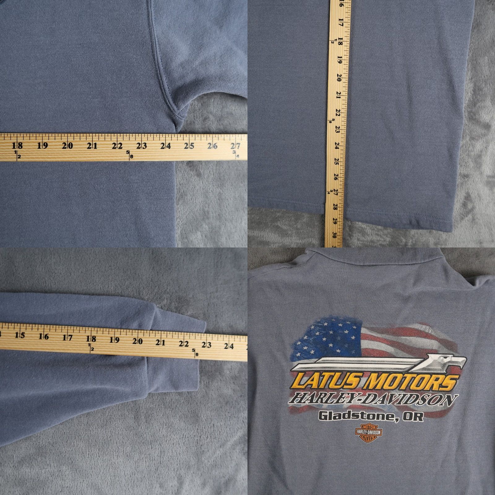 Harley Davidson VINTAGE Harley-Davidson Sweater Long Sleeve 1/4 Zip XL Blue Graphic Logo Mens Pullover Knit Size US XL / EU 56 / 4 - 8 Thumbnail
