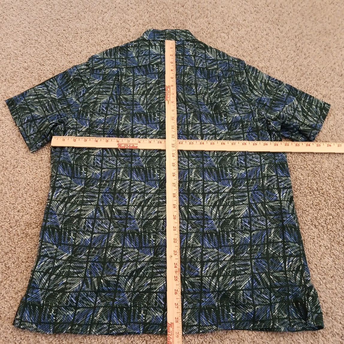 Tasso Elba Tasso Elba Shirt Mens M Blue Floral Short Sleeve Button-Up Silk Rayon Size US M / EU 48-50 / 2 - 5 Thumbnail