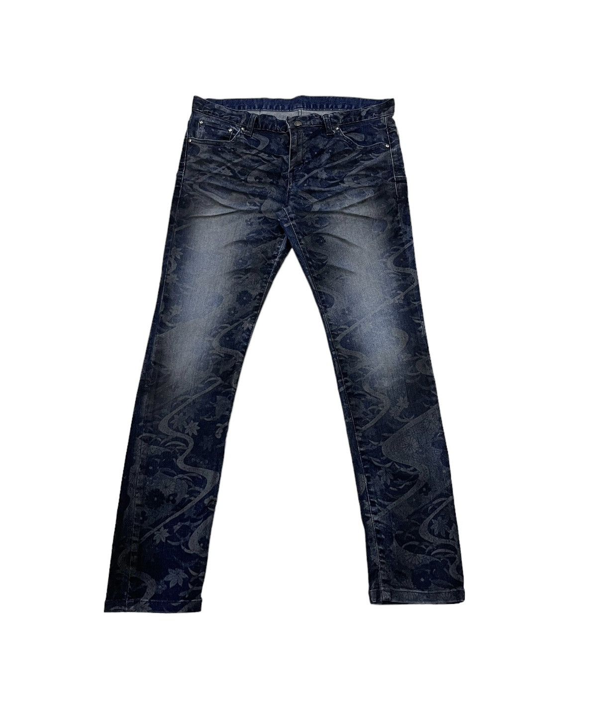 14th Addiction Tornado Mart Japan Skinny Waxed Jeans Size US 33 - 3 Thumbnail