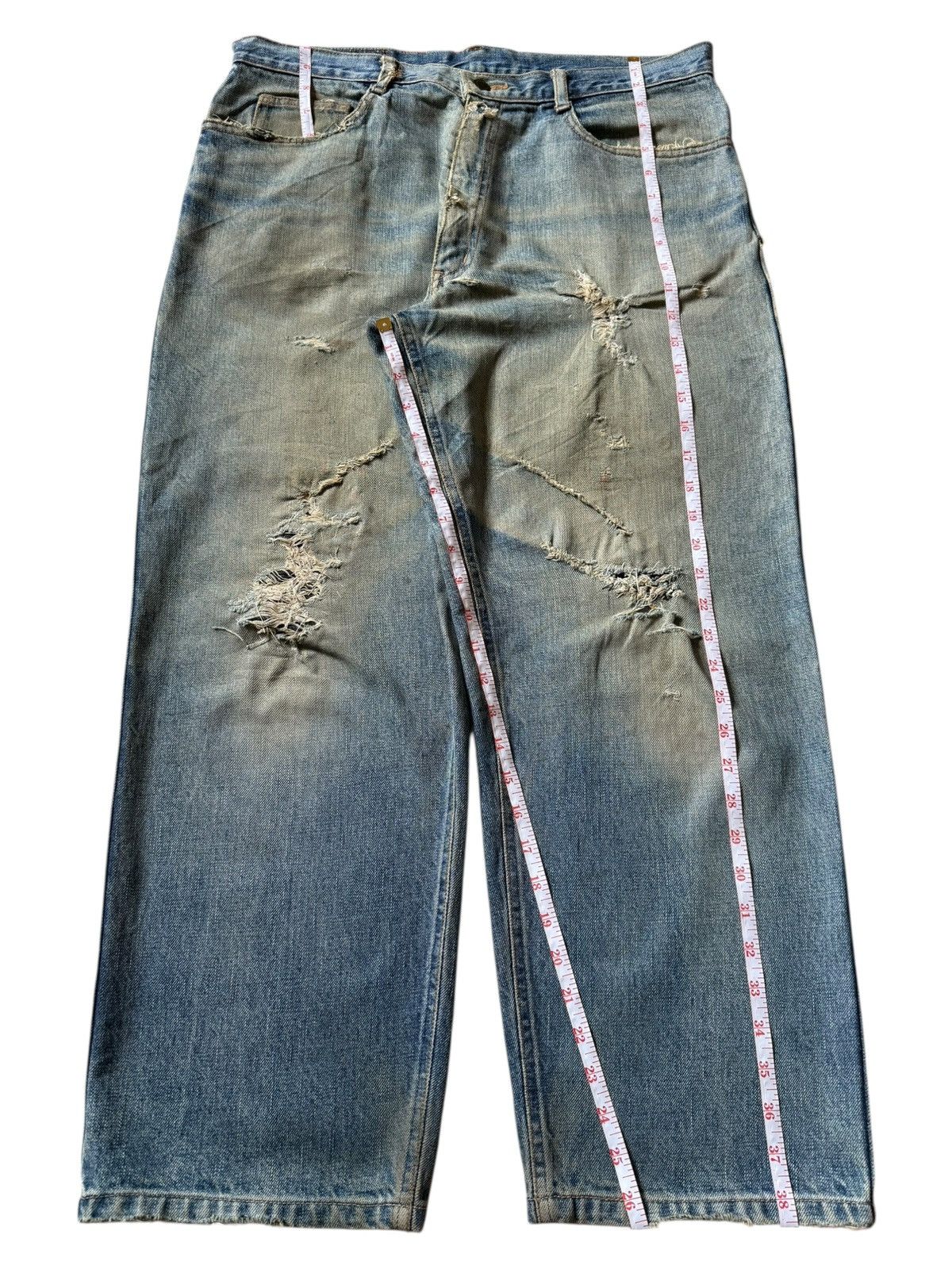 Fubu Vintage Japanese Brand Mud Wash Distress Baggy Jeans Size US 35 - 7 Thumbnail