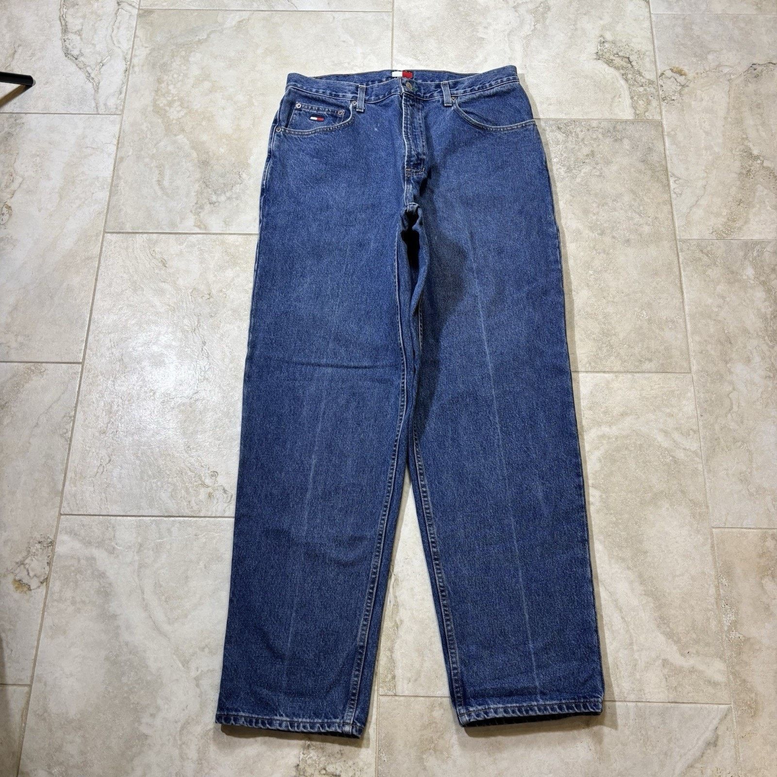 Tommy Hilfiger Vintage Tommy Hilfiger Jeans 36x32 Flag Embroidered Baggy Size US 36 / EU 52 - 4 Thumbnail