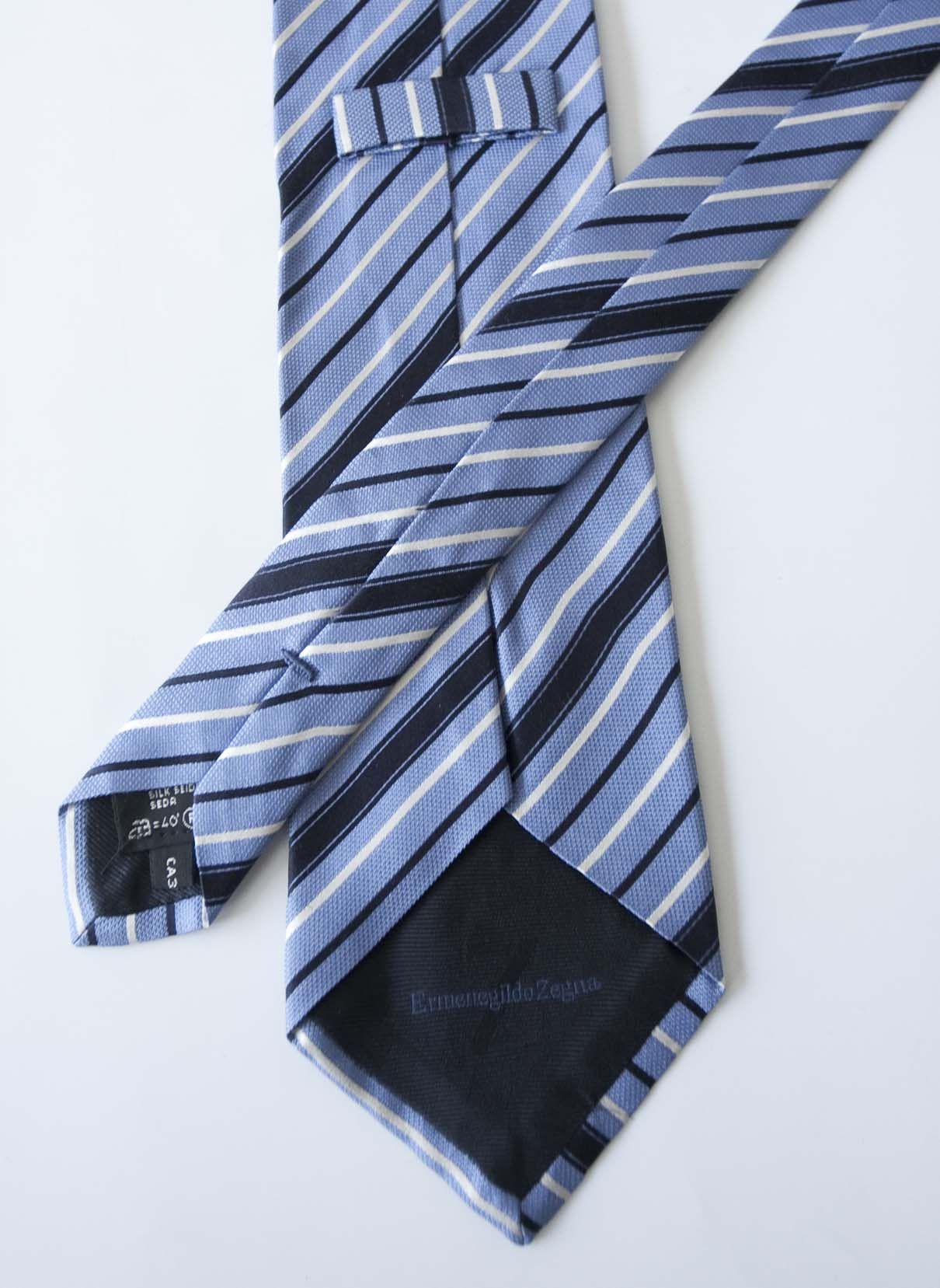 Ermenegildo Zegna Ermenegildo Zegna Tie Blue 100% Silk Made in Italy Size ONE SIZE - 2 Thumbnail