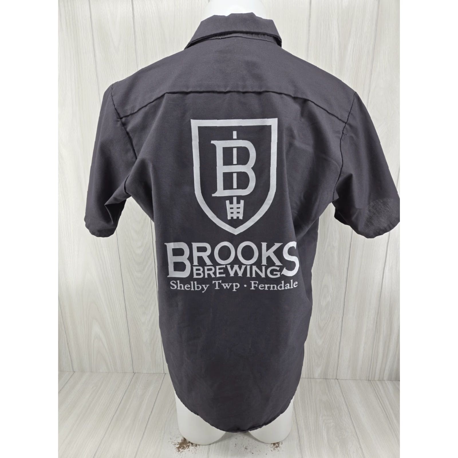 Red Kap Red Kap Gray Short Sleeve Work Shirt Mens L Brooks Brewing Beer Shirt Size US L / EU 52-54 / 3 - 2 Thumbnail