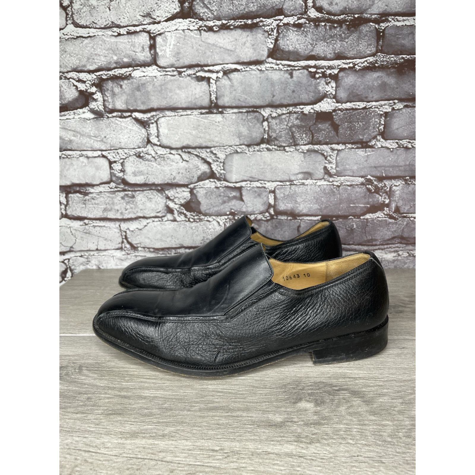 Magnanni Magnanni 10643 Black Leather Slip On Loafers Dress Shoes Men Size US 10 / EU 43 - 15 Thumbnail