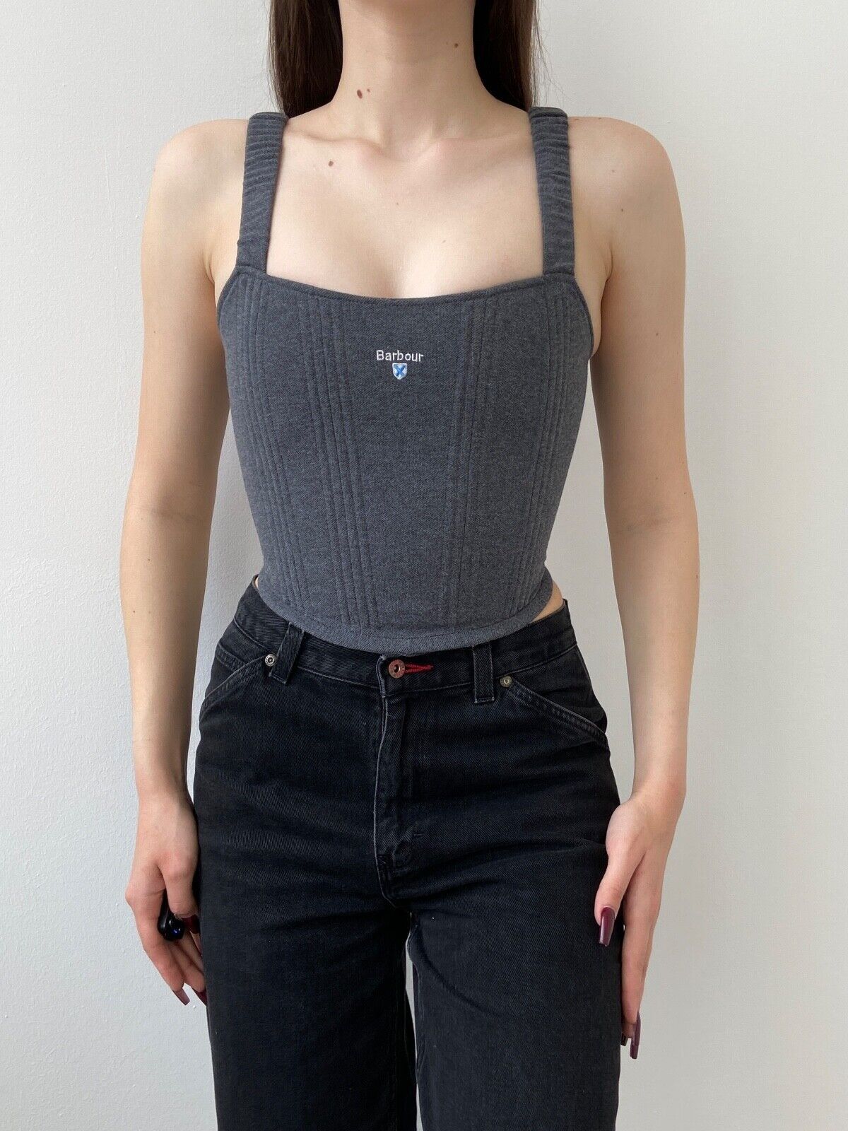Barbour Handmade Barbour Grey Women's Tank Crop Top Corset Size S / US 4 / IT 40 - 8 Thumbnail