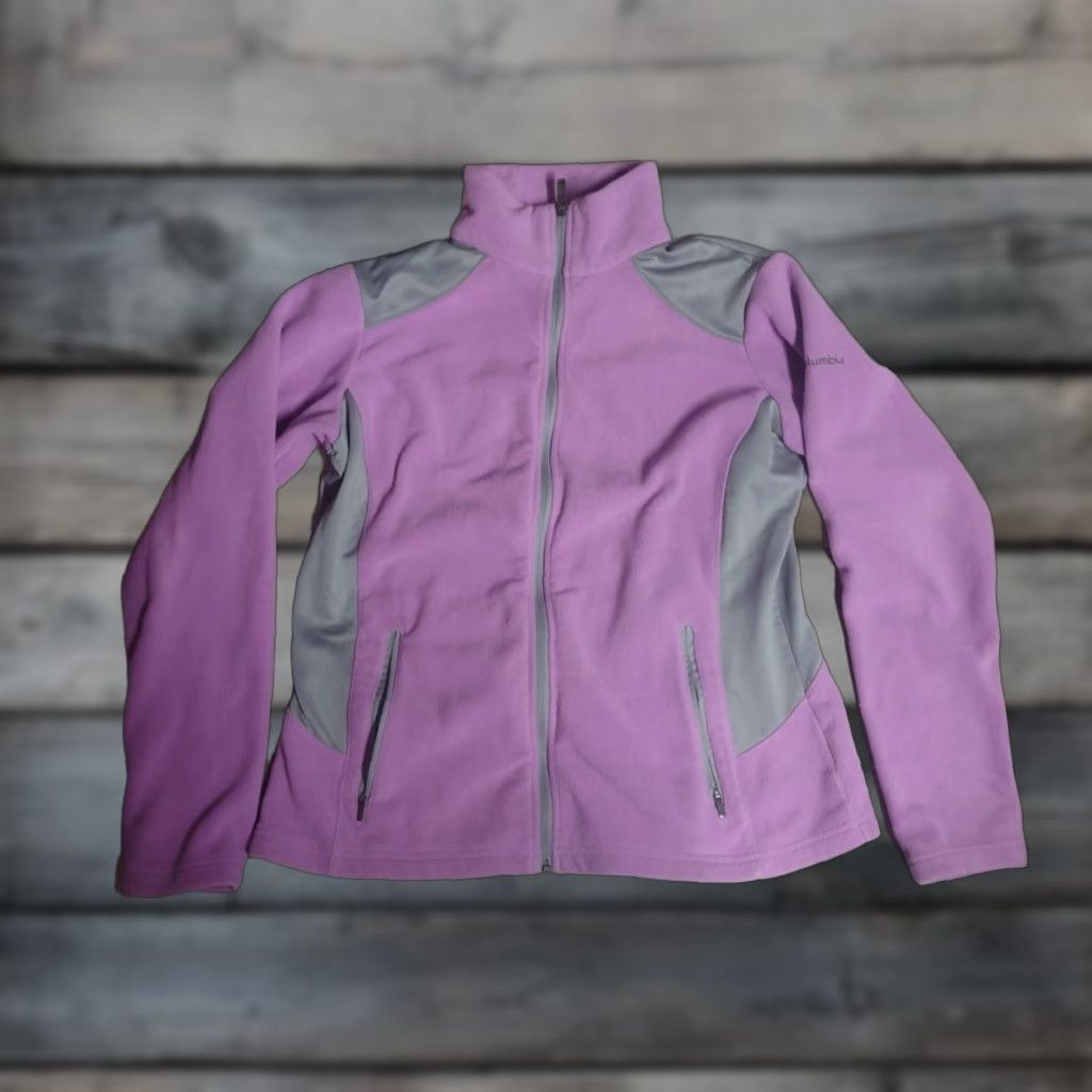 Vintage COLUMBIA Fleece Jacket Full Zip Women's Pink/Gray Size Large Size L / US 10 / IT 46 - 1 Thumbnail