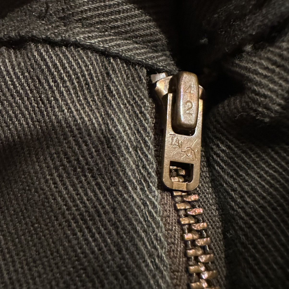 Vintage Archive VTG 70s Distressed Bleach Olive Jean Talon 42 Zipper Size US 31 - 8 Thumbnail
