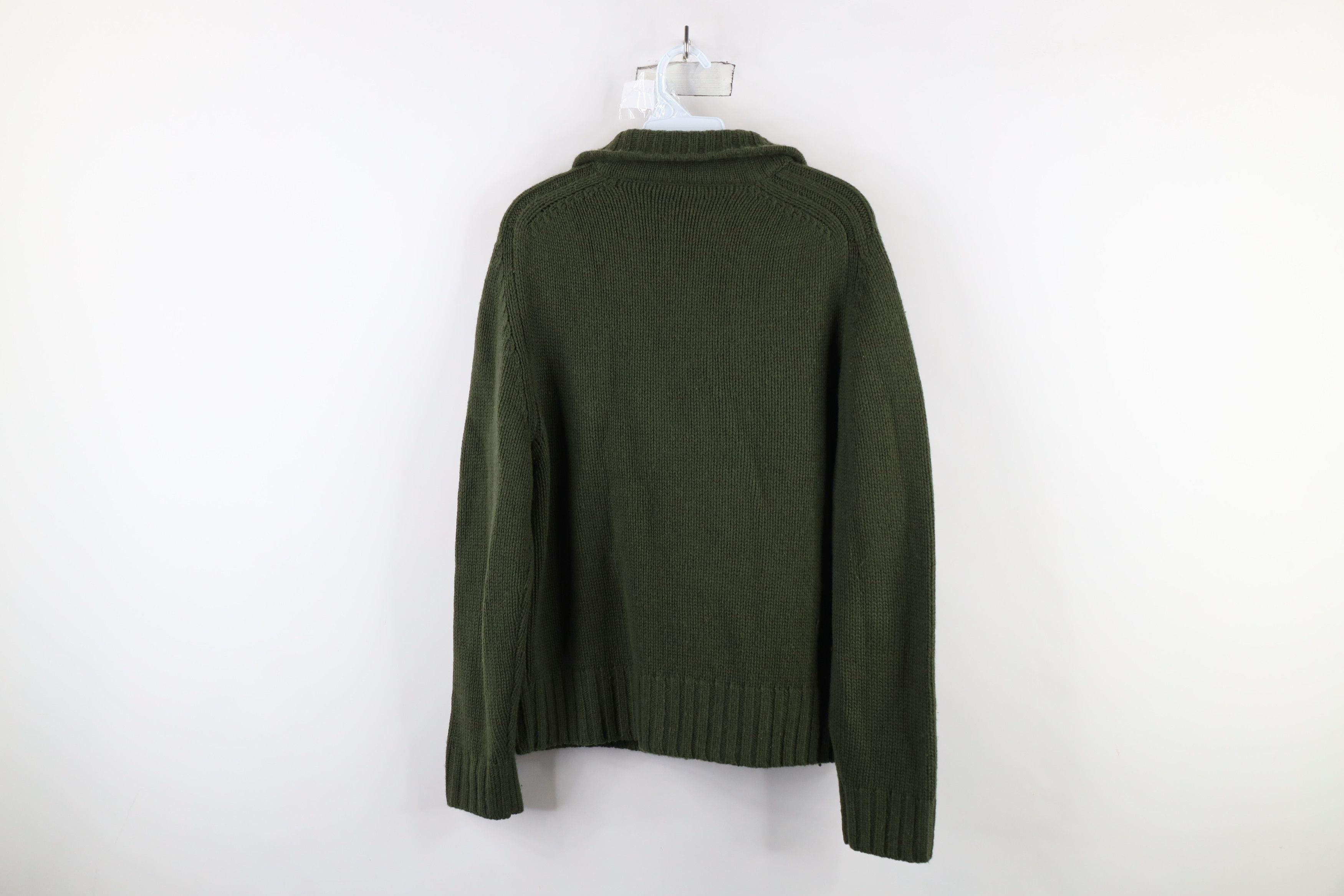 J.Crew × Vintage Vintage J Crew Chunky Knit Lambswool Henley Sweater Green Size US S / EU 44-46 / 1 - 9 Thumbnail