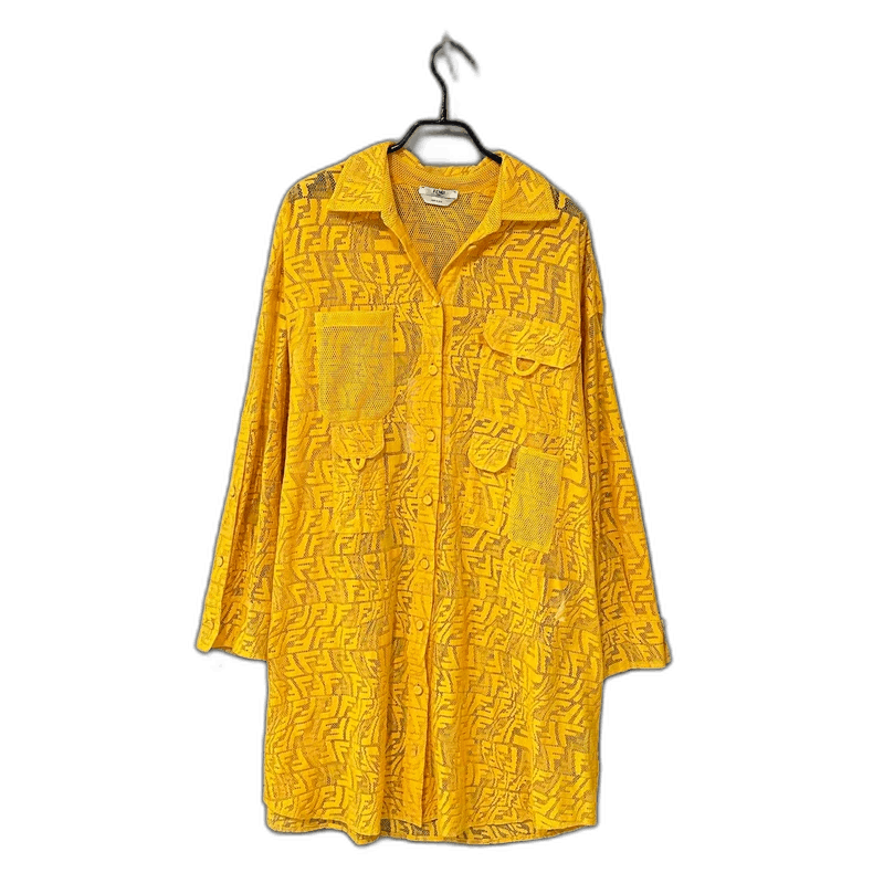 Fendi Fendi Yellow Printed Long Sleeve Cardigan Dress Size M / US 6-8 / IT 42-44 - 1 Thumbnail