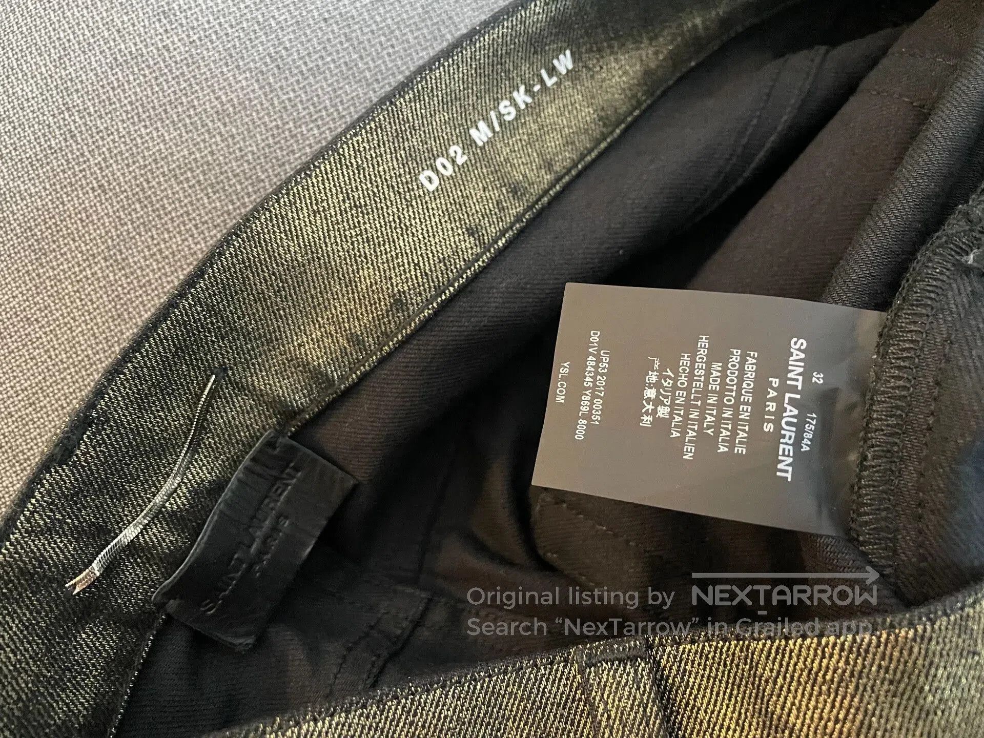 Yves Saint Laurent gold coated distressed denim pants size 32. Size US 32 / EU 48 - 3 Thumbnail