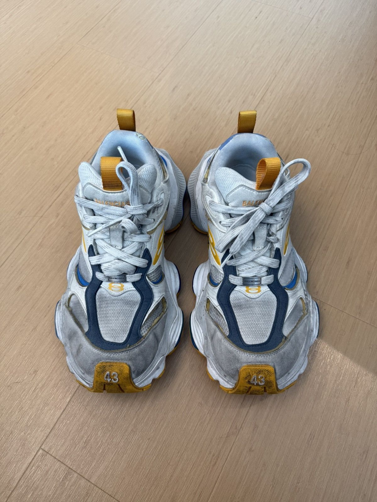 Balenciaga Balenciaga Used Look White Blue Yellow Cargo Sneaker Sz.43 Size US 10 / EU 43 - 2 Thumbnail