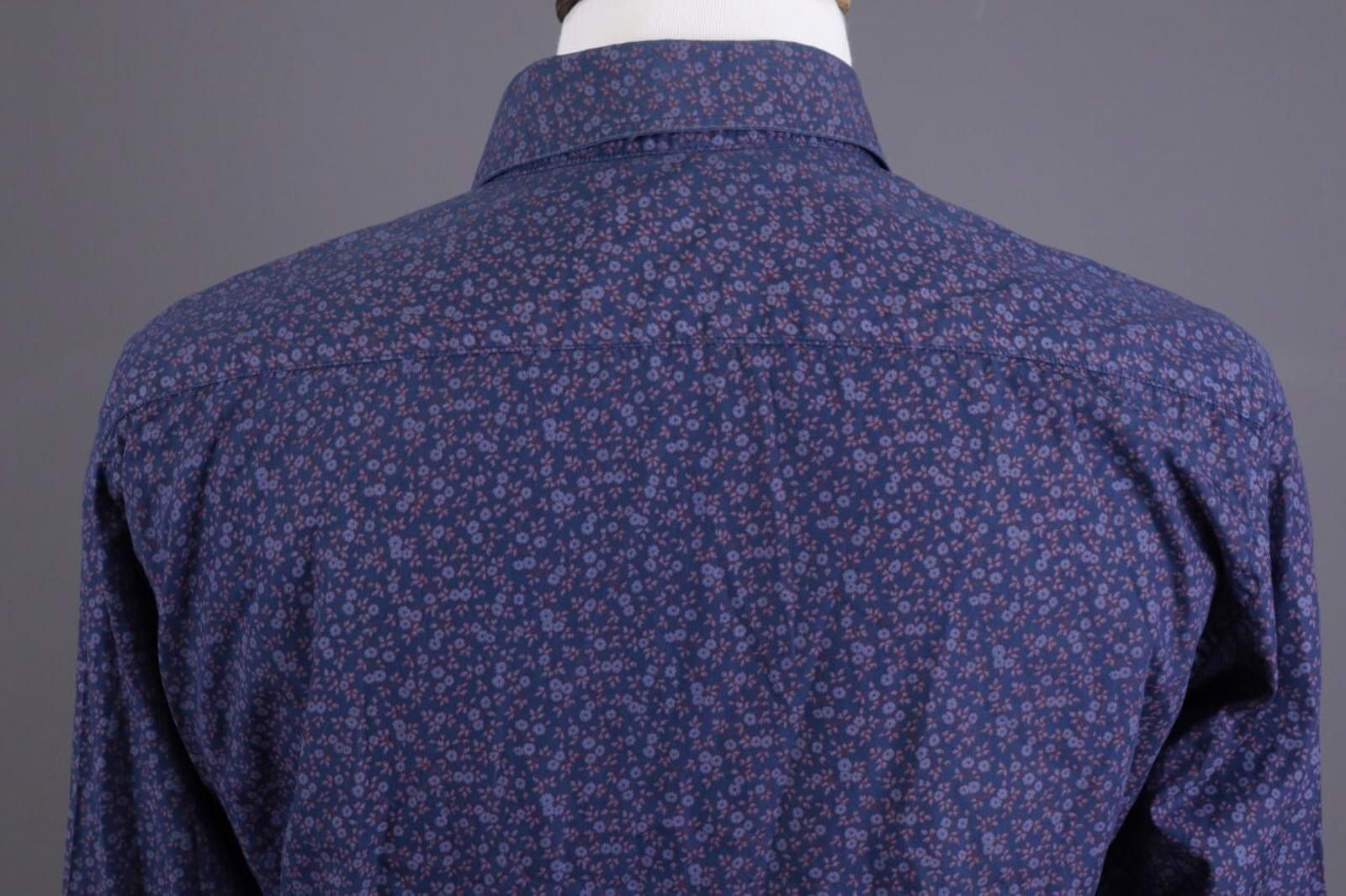 Designer Camiceria Partenopea Blue Floral Dress Shirt Size L Size US L / EU 52-54 / 3 - 8 Thumbnail