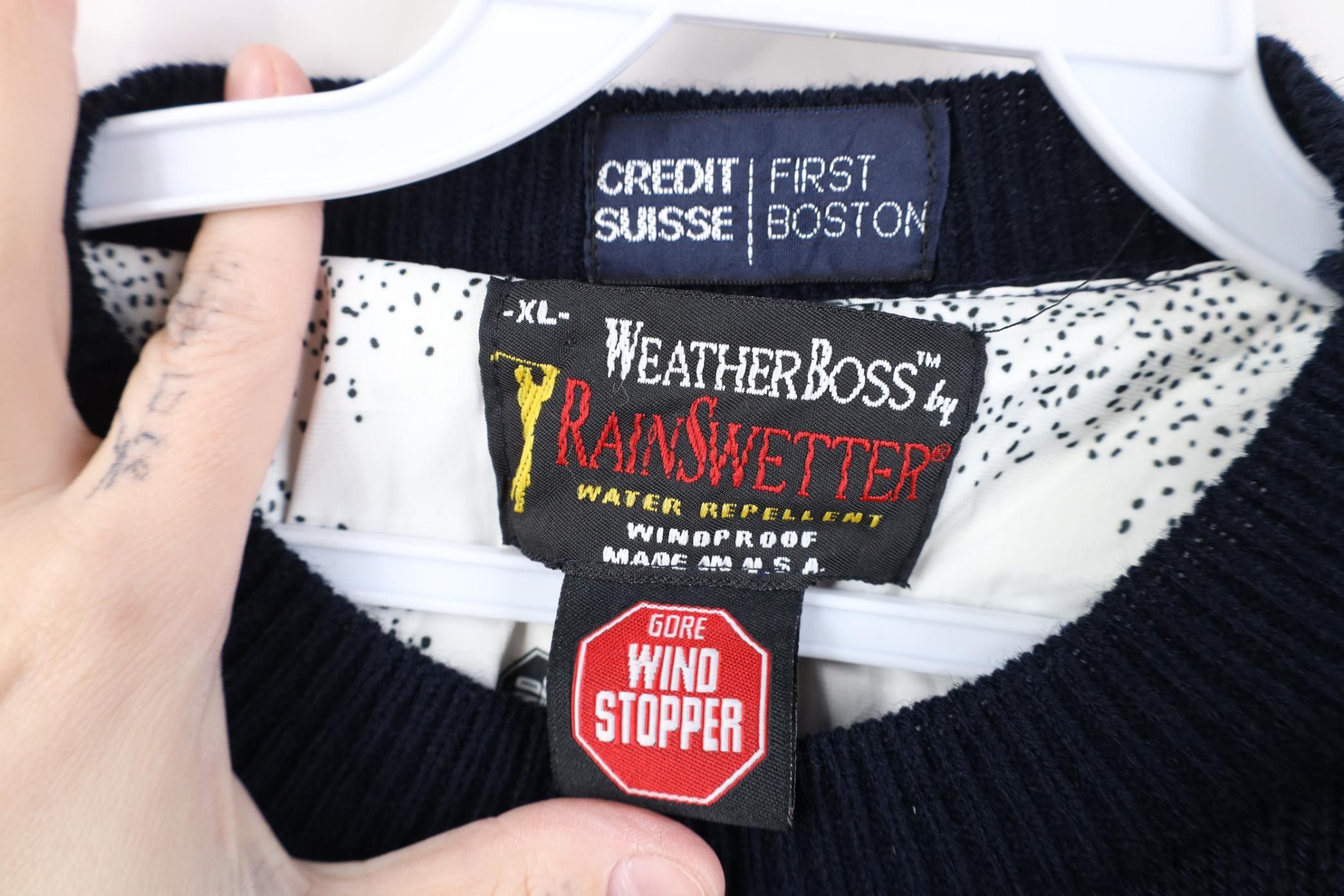 Vintage Vintage 90s Rain Swetter Windstopper Sweater Jacket Blue USA Size US XL / EU 56 / 4 - 5 Thumbnail