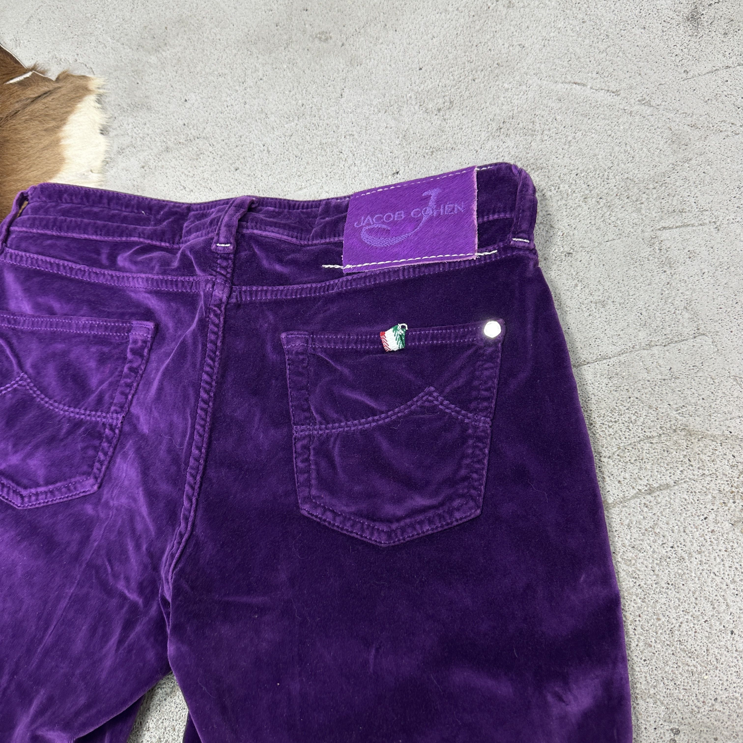 Jacob Cohen Vintage Avant Garde Velvet Purple Jakob Cohen Pants Y2K Size 29" - 3 Thumbnail