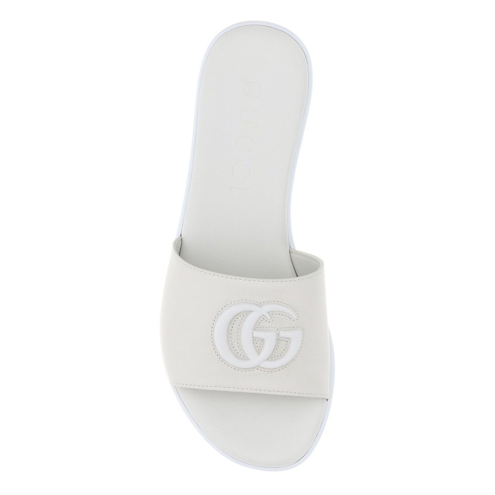 Gucci GUCCI Double G White Soft Nappa Leather Sandals New & Authen Size US 9 / IT 39 - 2 Thumbnail