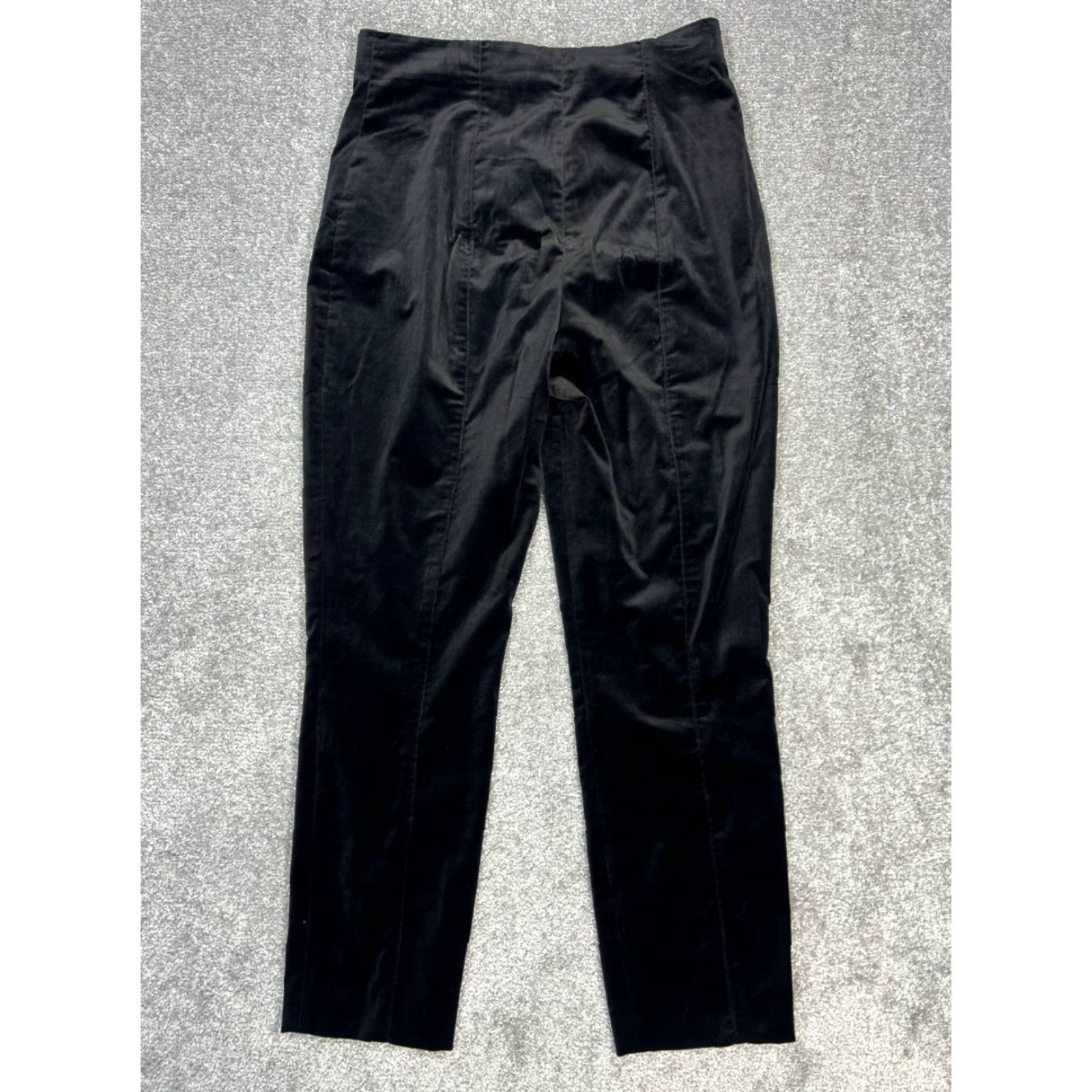 Diane von Furstenberg Diane von Furstenberg Black Cotton Stretch Trouser Pants Women's 12 High Rise Signature Regular Size 34" / US 12 / IT 48 - 2 Thumbnail