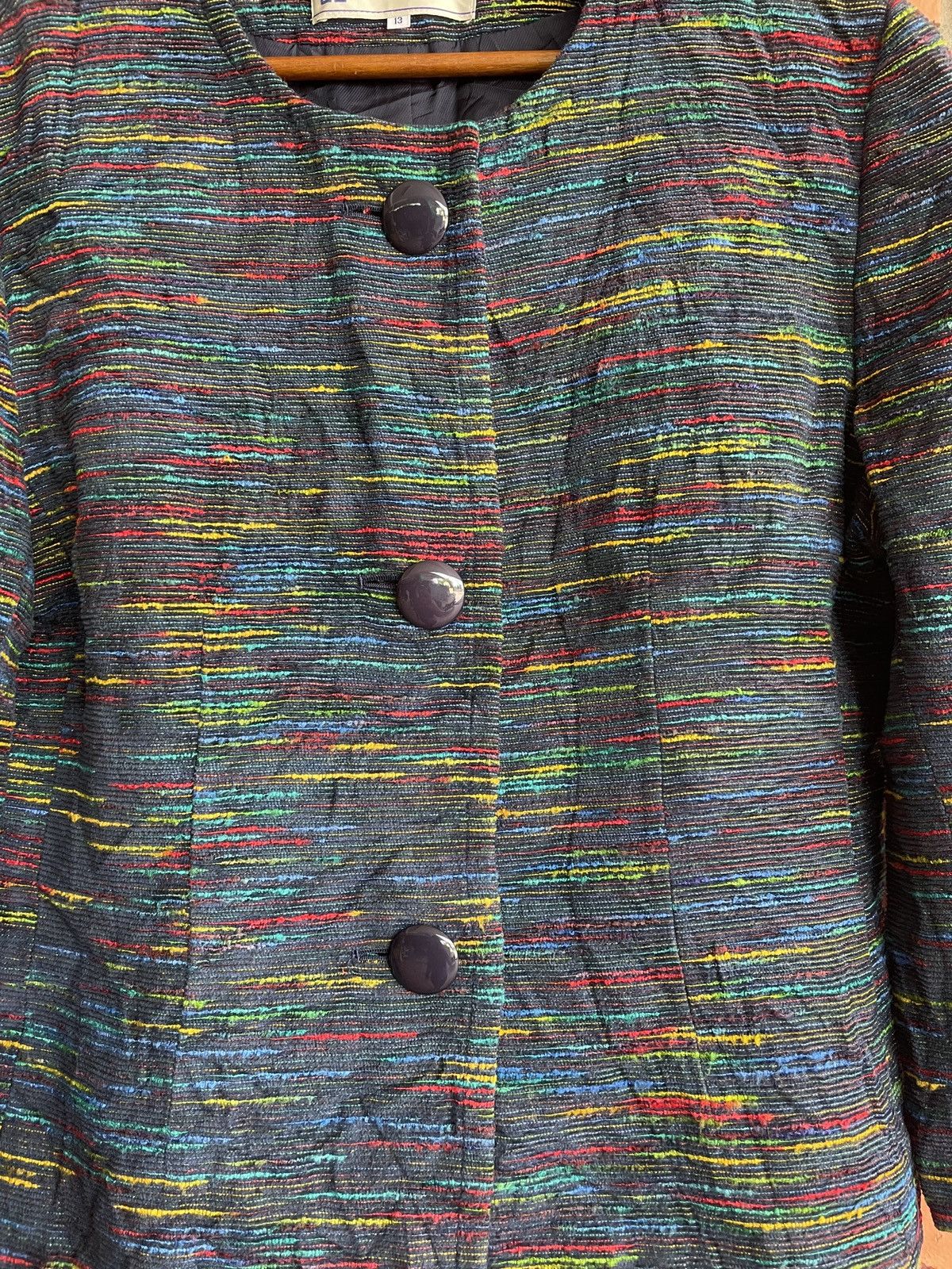 Designer × Givenchy 90’s Givenchy Glamour Rainbow Tweed Cropped Jacket Colorful Size M / US 6-8 / IT 42-44 - 6 Thumbnail