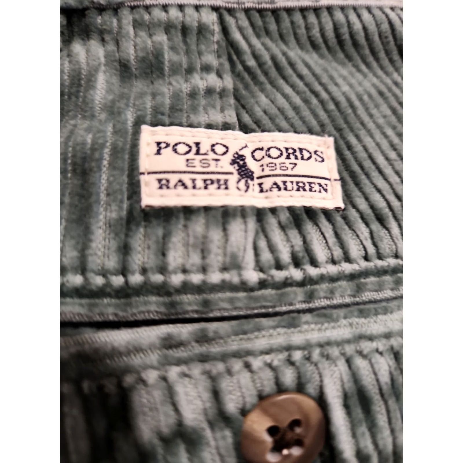 Polo Ralph Lauren Polo Ralph Lauren Mens Corduroy Pants Green 35x32 Regular 90s Logo Vintage Casual Pants Size US S / EU 44-46 / 1 - 4 Thumbnail