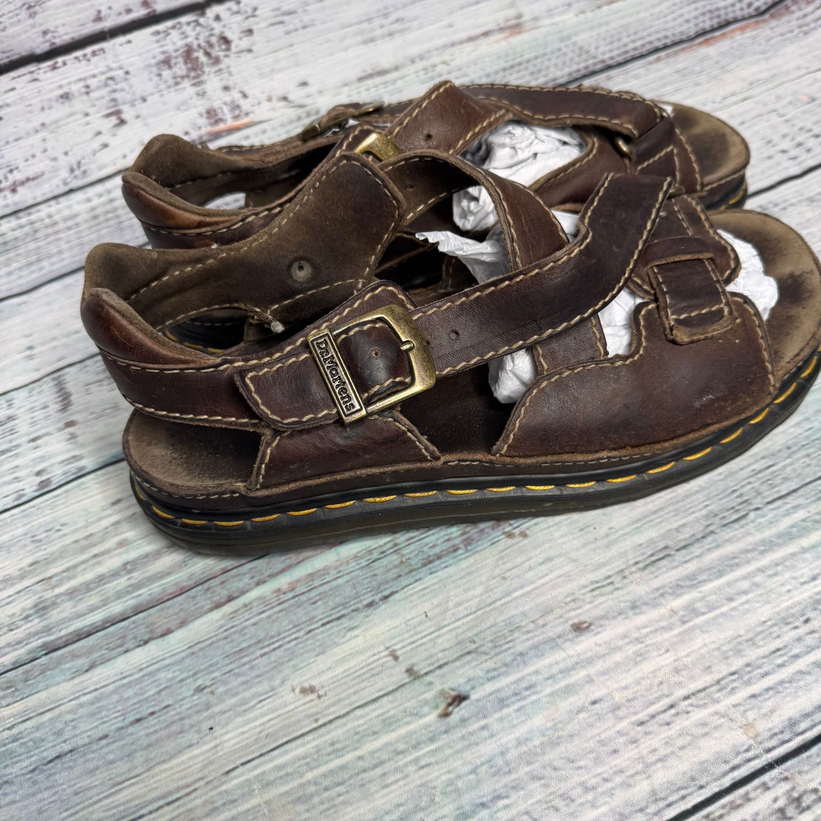 Dr. Martens Vintage Dr. Martens Chunky Brown Leather Sandals - Size 10 Size US 10 / EU 43 - 2 Thumbnail