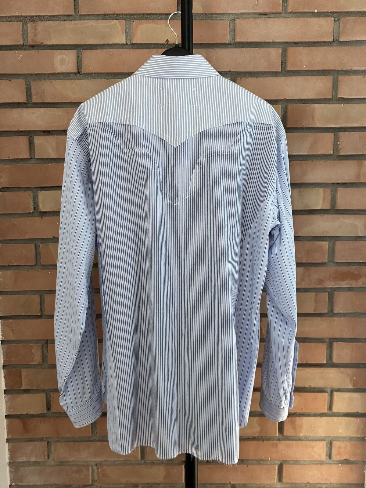 Maison Margiela Maison Margiela Patchwork striped Yoke shirt Size US L / EU 52-54 / 3 - 2 Thumbnail