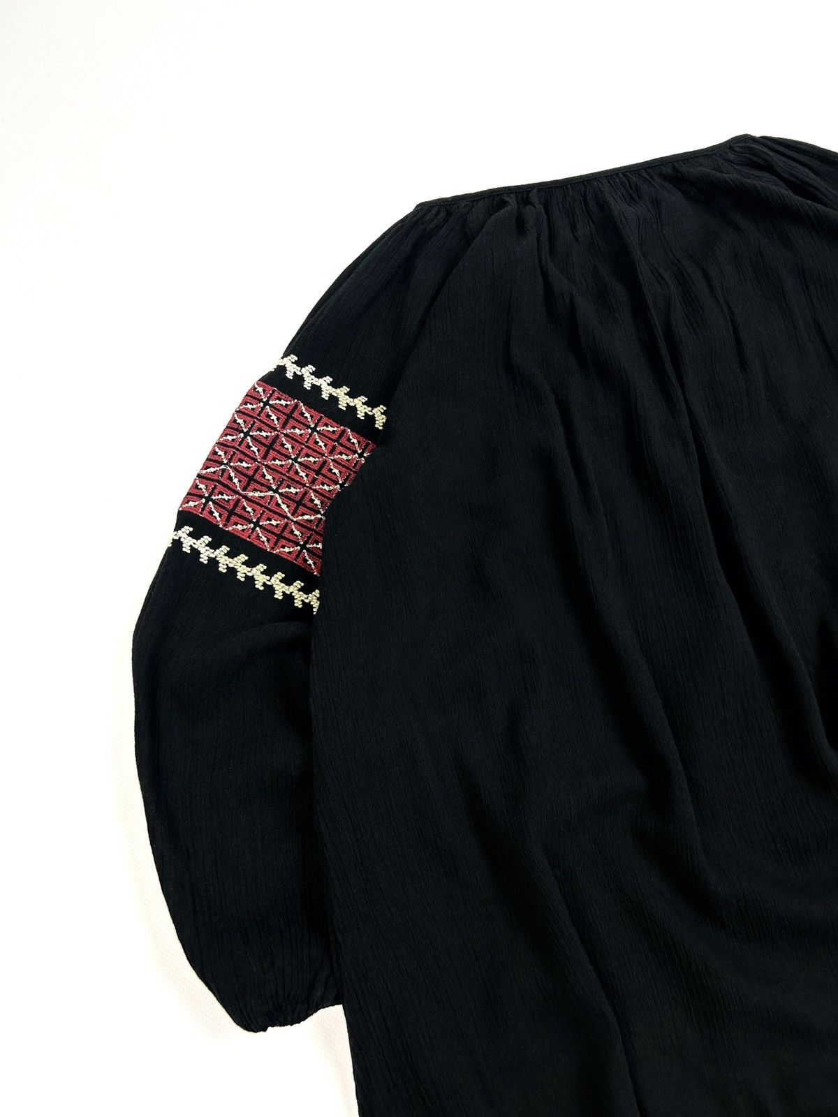 Denim & Supply Ralph Lauren Rare Ralph Lauren Denim Supply Blouse Black Embroidery Boho Size XXS / US 00 / IT 34 - 10 Thumbnail