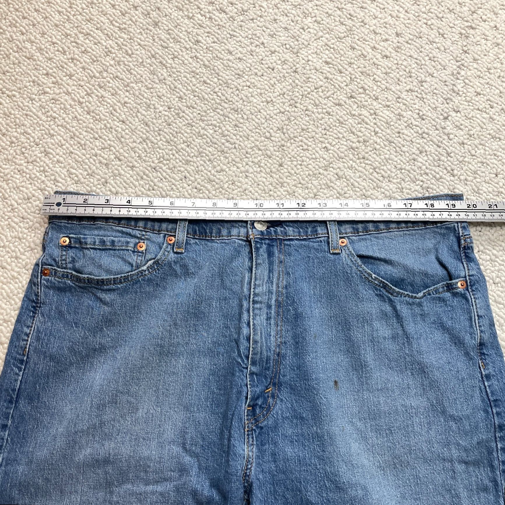 Levi's Levi's 505 Jeans Mens 40x32 Blue Denim Medium Wash Mid Rise Classic Straight Fit Shirt? Size US 40 / EU 56 - 7 Thumbnail