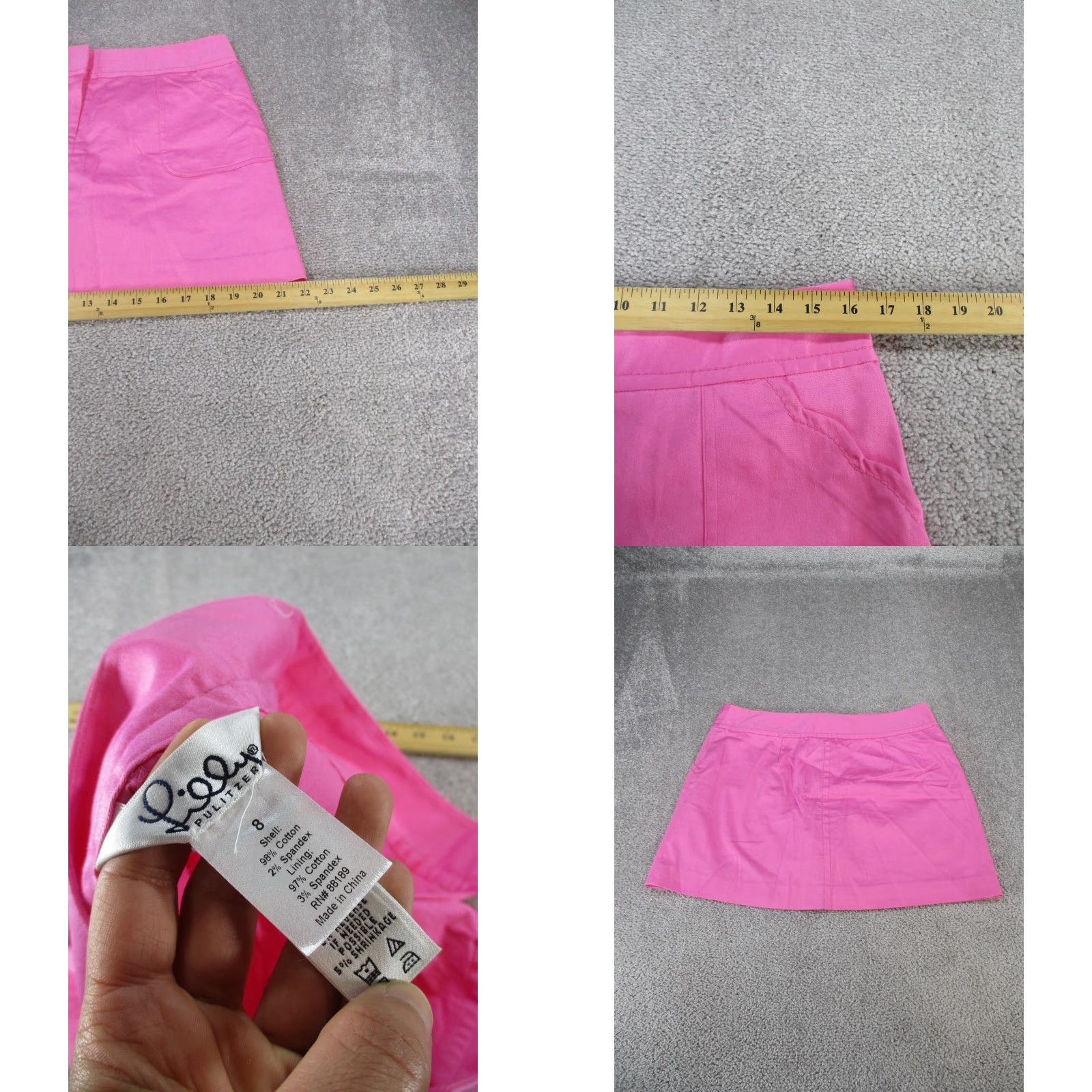 Lilly Pulitzer VINTAGE Lilly Pulitzer Skirt Womens 8 Pink Cotton Mini - Read Size 30" / US 8 / IT 44 - 8 Thumbnail