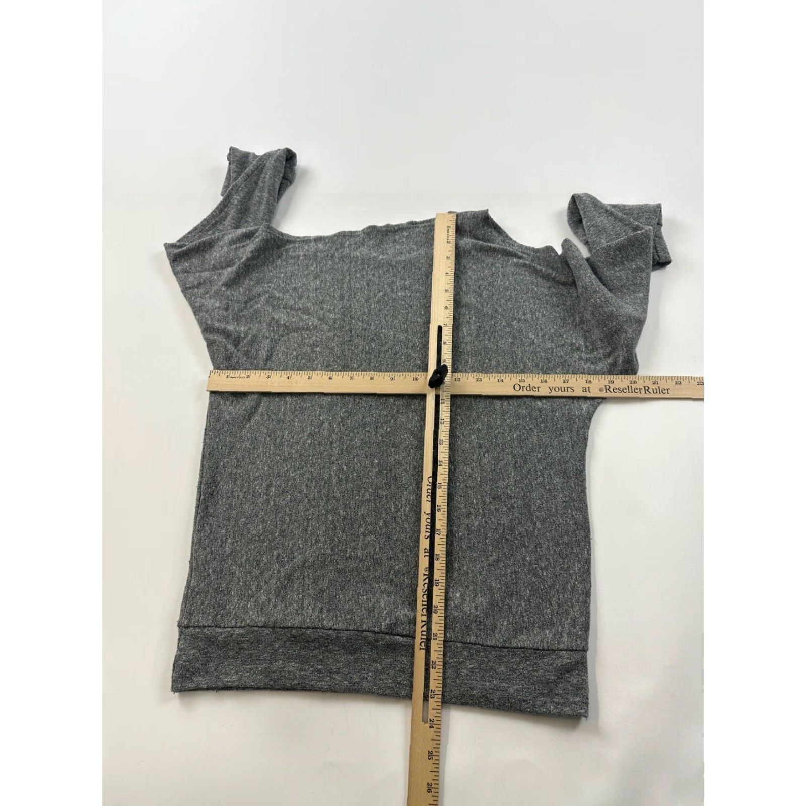 Vintage Lanston Off The Shoulder Top Women’s Small Gray USA Shirt Size S / US 4 / IT 40 - 5 Thumbnail