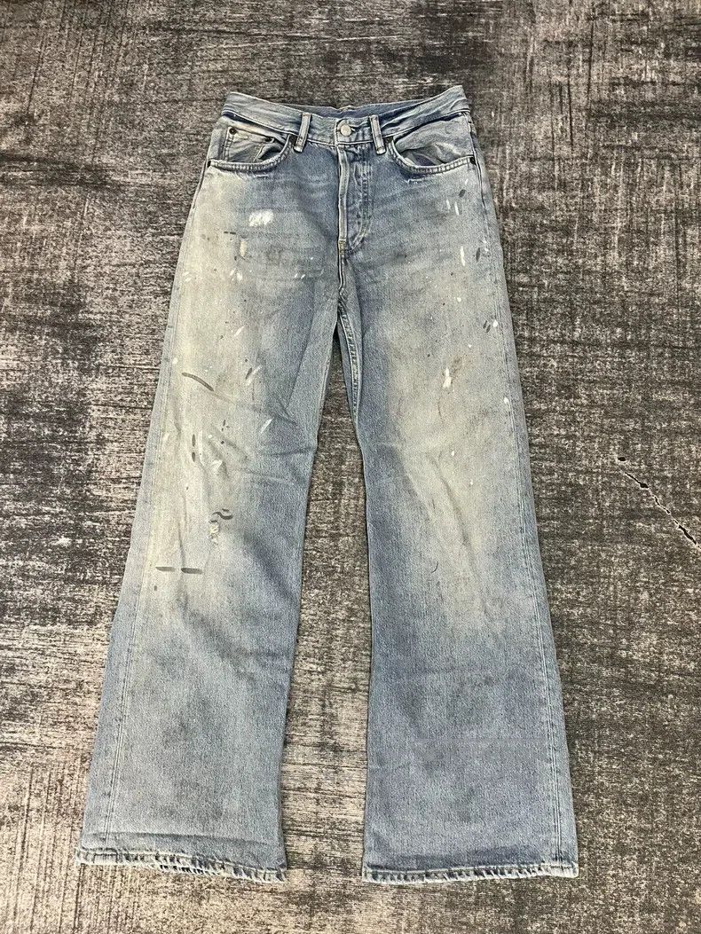 Acne Studios Acne Studios Wash Effect Mid-Rise Loose Straight Wide Leg Size 42" / US 20 - 1 Thumbnail