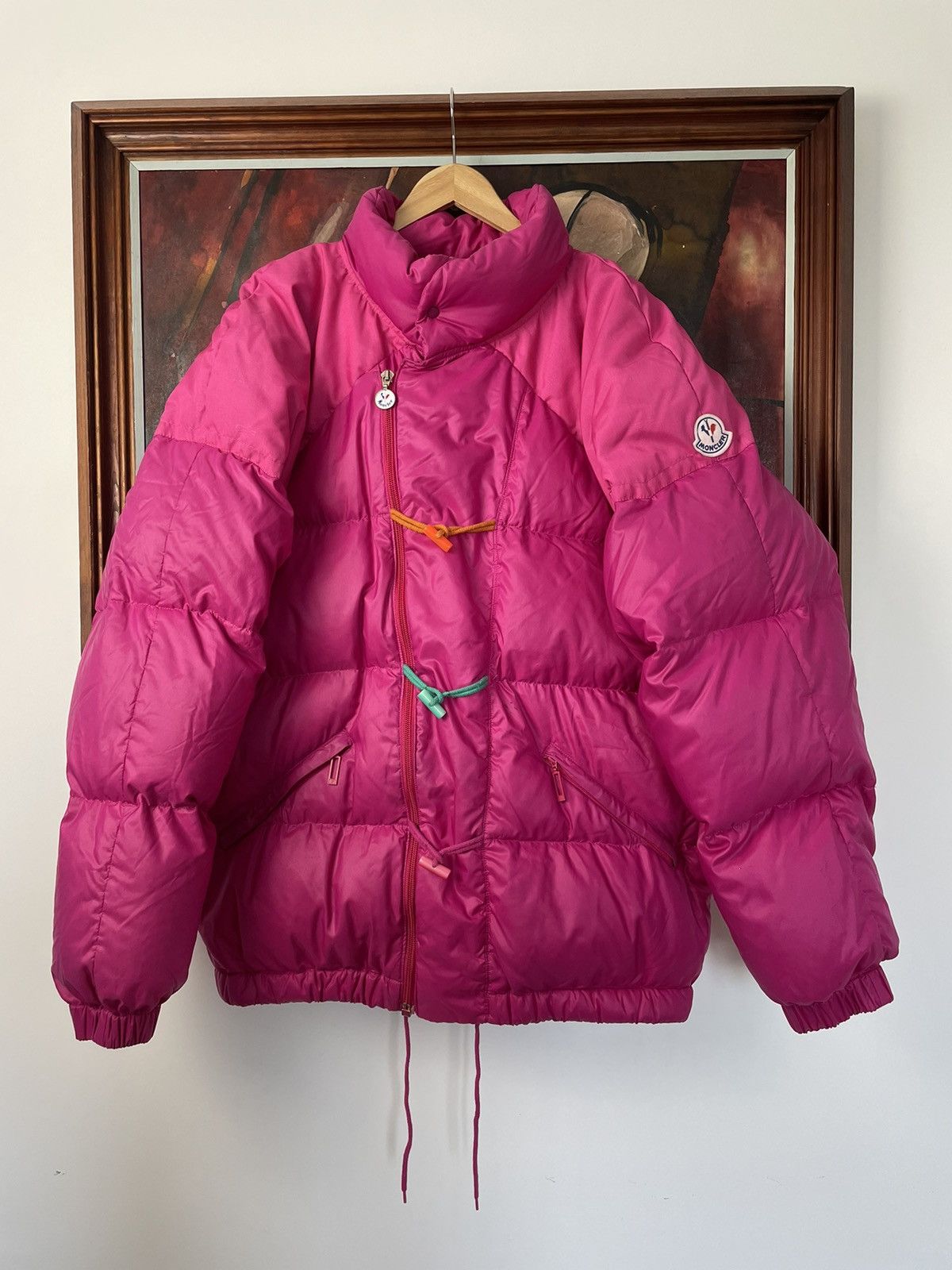 image of Moncler Vintage Grenoble Down Puffer Jacket Retro 80's in Pink, Men's (Size Medium)