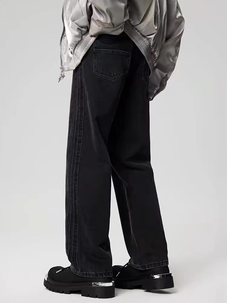 Japanese Brand × Jean Vintage Street Loose Casual Black Jeans Size US 32 / EU 48 - 5 Thumbnail