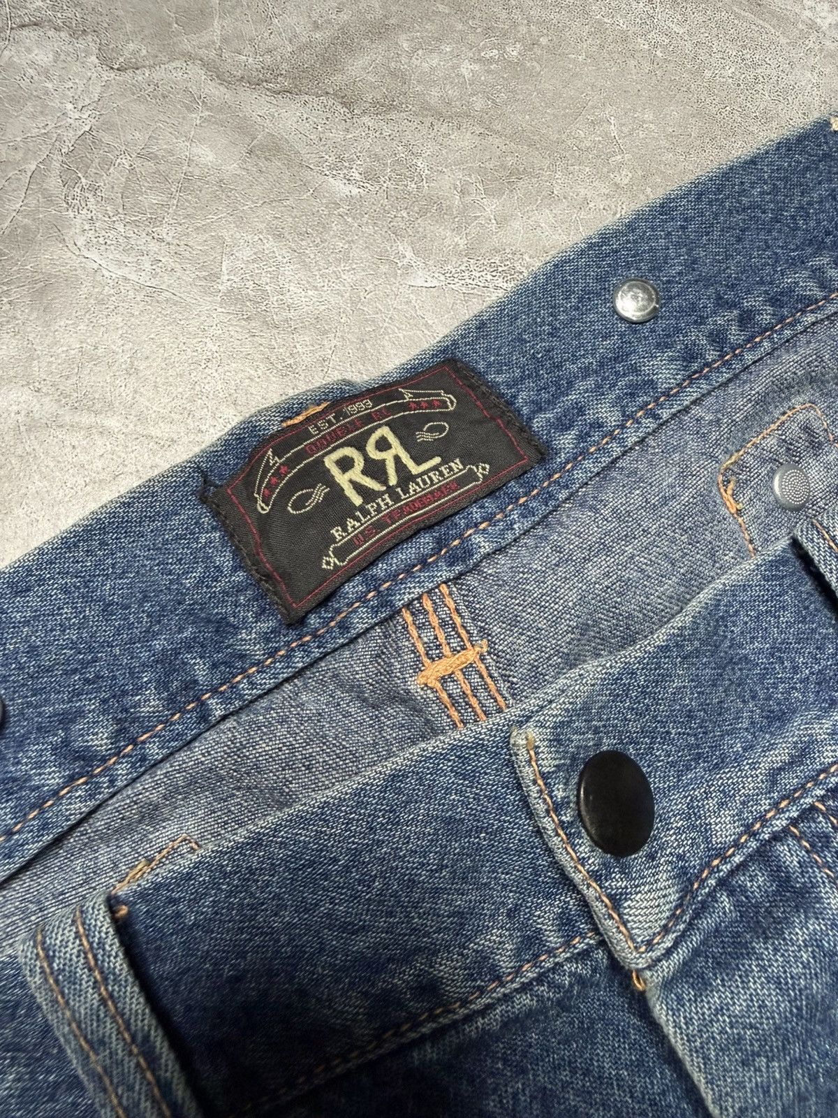 RRL Ralph Lauren Sample RRL Miner Buckle Back Indigo Washed Pants Size US 34 / EU 50 - 3 Thumbnail
