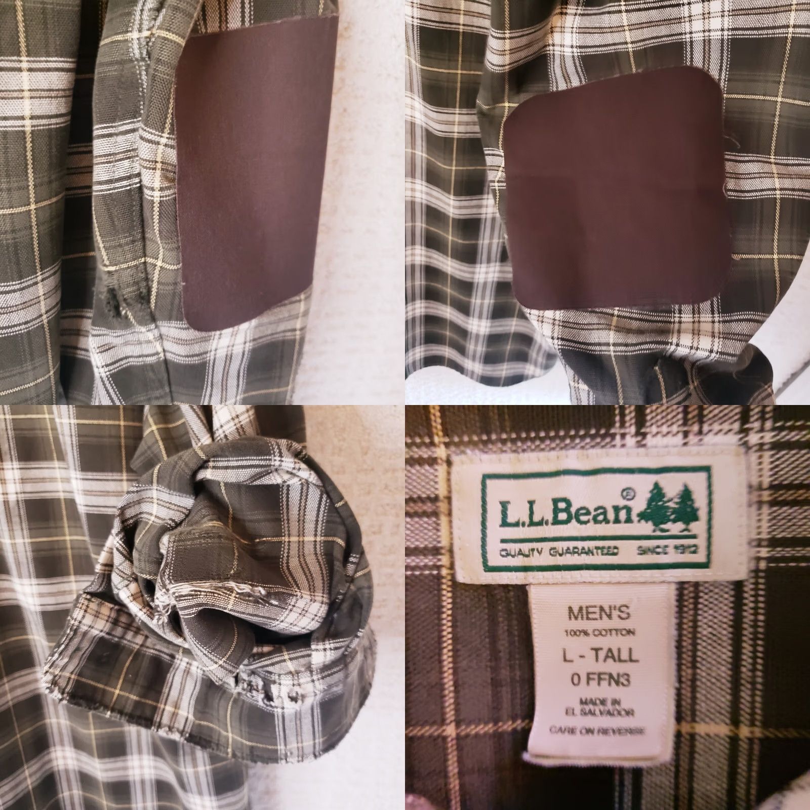 Vintage VINTAGE L.L. Bean Shirt Men LT Large Tall Button-Up Twill White Green Tartan Plaid 90s Shirt Mens Size US L / EU 52-54 / 3 - 9 Thumbnail