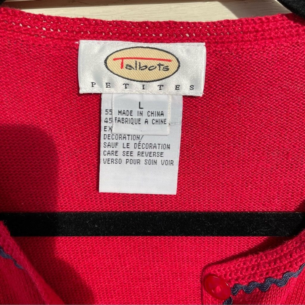 Talbots Talbots Petites Patriotic Flag Stars Sweater Size LP Size L / US 10 / IT 46 - 8 Thumbnail