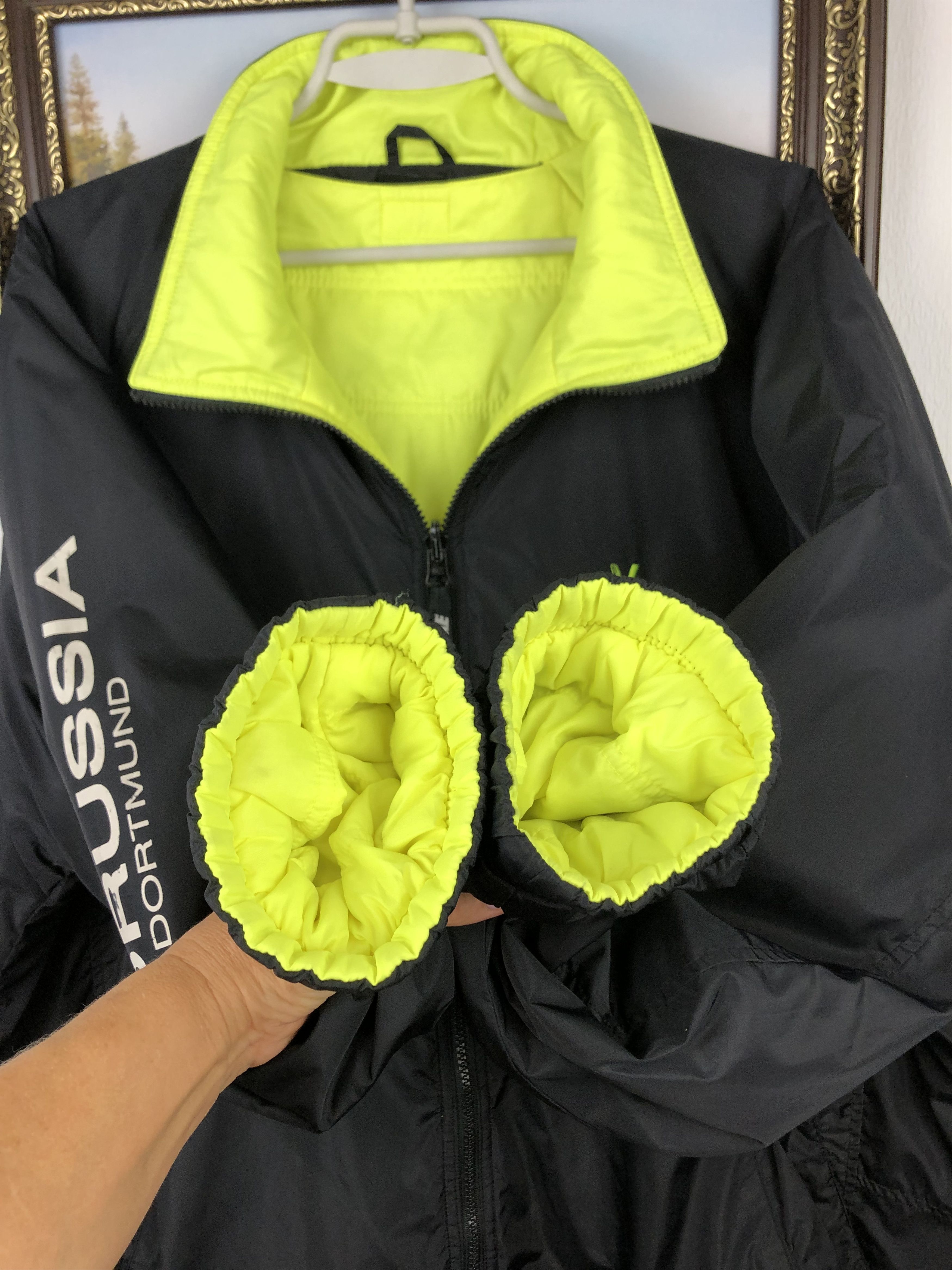 Nike Vintage Borussia Dortmund Jacket Soccer Bomber Double Sided Size US XL / EU 56 / 4 - 3 Thumbnail