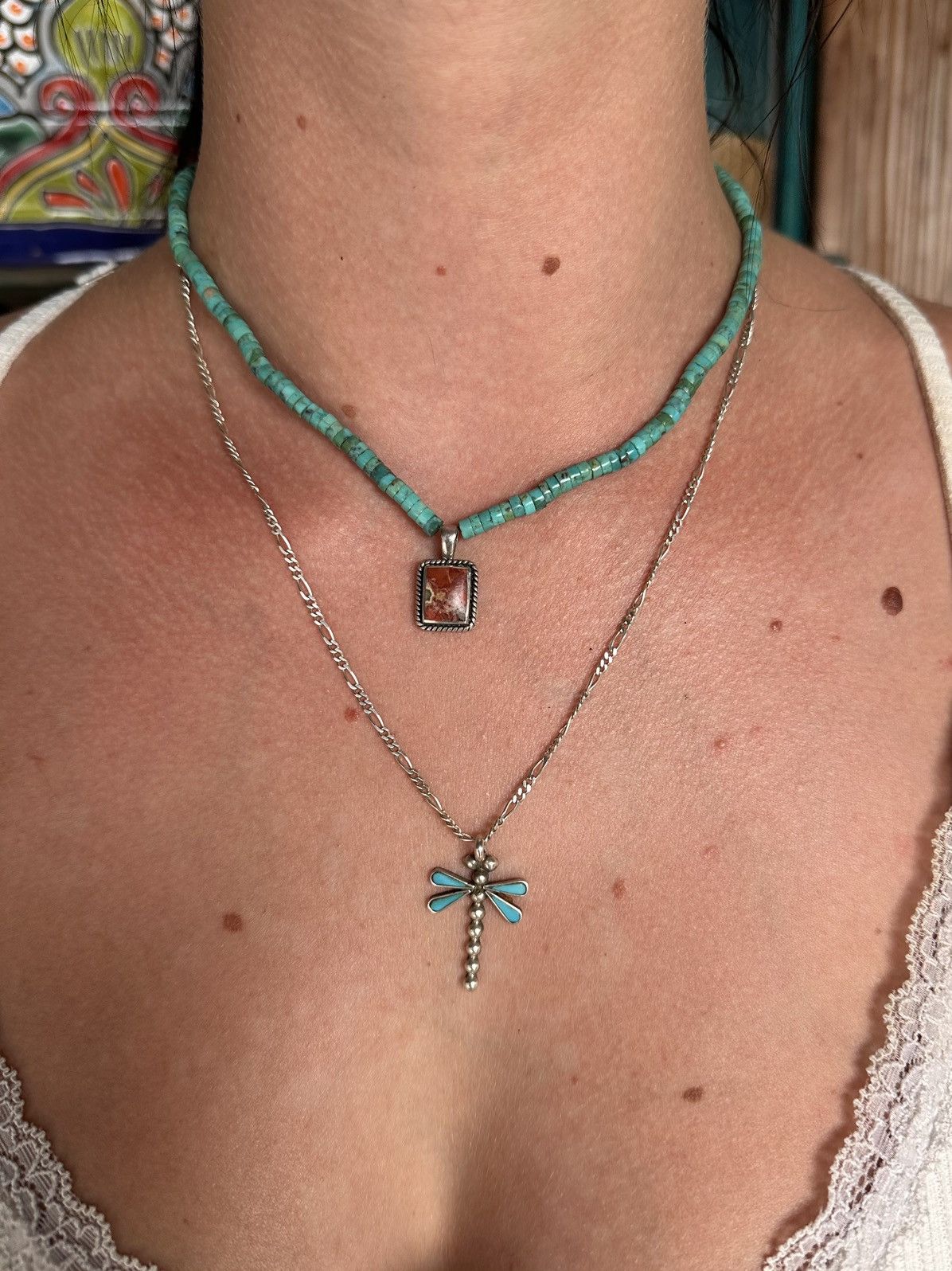 Other vintage Navajo sterling chain w/ hand carved turquoise Size ONE SIZE - 8 Thumbnail