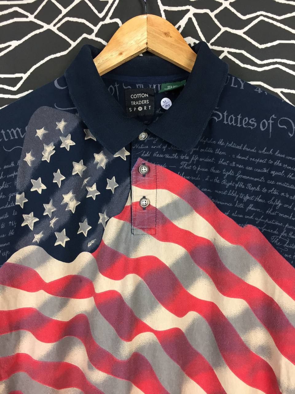 Cotton Traders × Vintage Cotton Traders Sport American Flag All Over Print Polo Tee Size US M / EU 48-50 / 2 - 3 Thumbnail