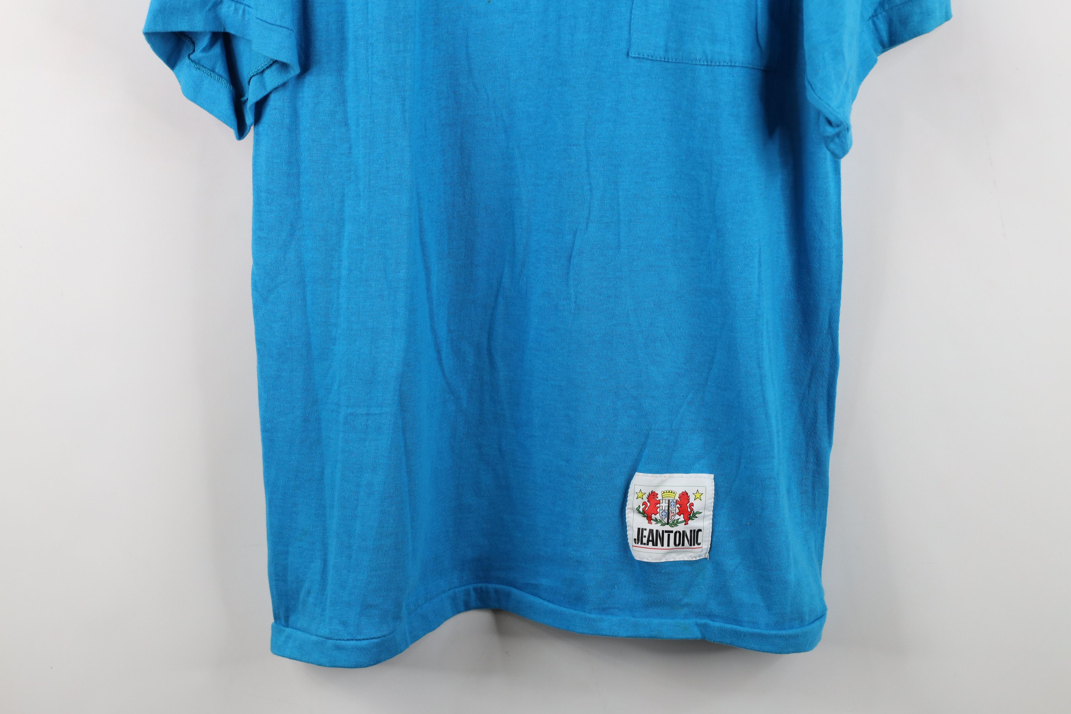 Vintage Vintage 90s Streetwear Distressed Blank Pocket T-Shirt Blue Size US M / EU 48-50 / 2 - 3 Thumbnail