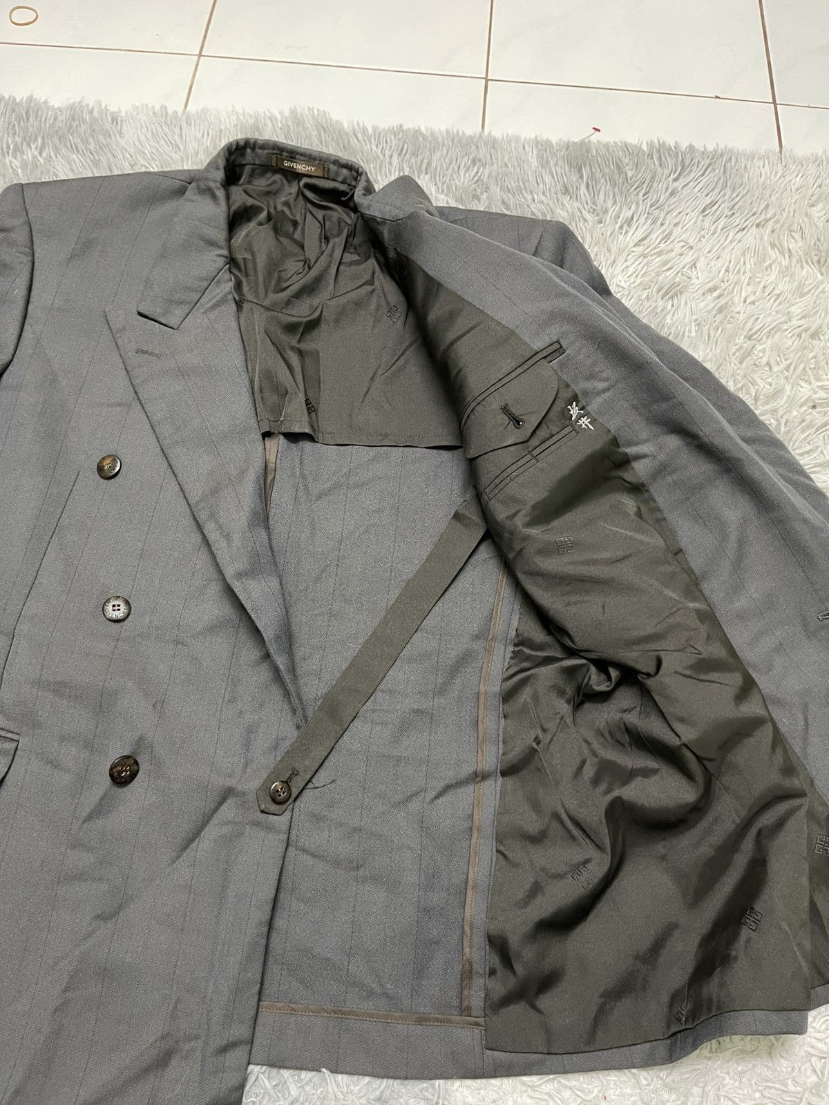 Givenchy × Vintage 90s GIVENCHY BLAZZER STRIPES 100% CASHMERE RARE Size 48S - 9 Thumbnail