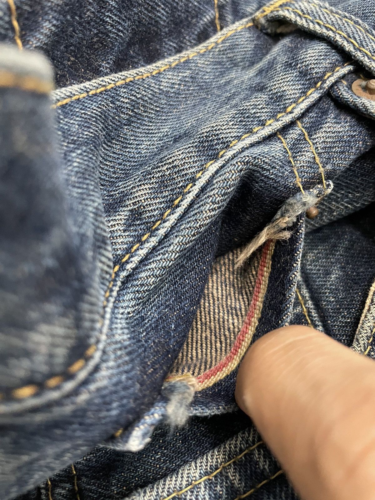 Edwin Edwin 505 Vintage Selvedge Indigo Loose Denim Pants Size US 30 / EU 46 - 11 Thumbnail