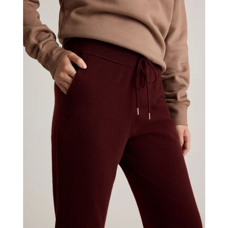 Quince Quince Mongolian Cashmere Sweatpants Burgundy Medium NWT Size 30" / US 8 / IT 44 - 3 Thumbnail